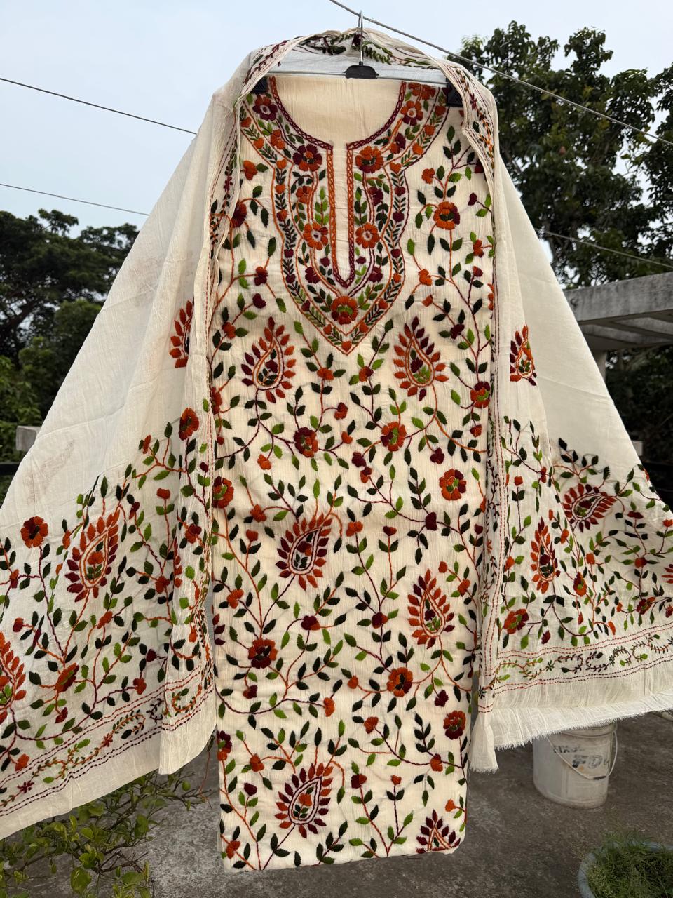 Chikonwala's Exclusive Hand Embroidered Fulkari Dress