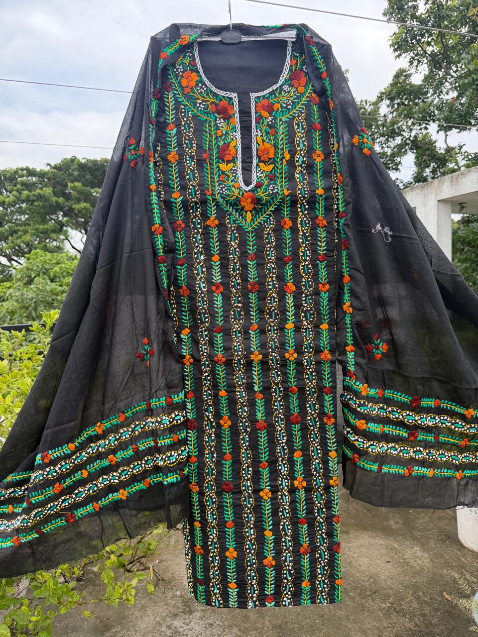 Chikonwala's Exclusive Hand Embroidered Fulkari Dress