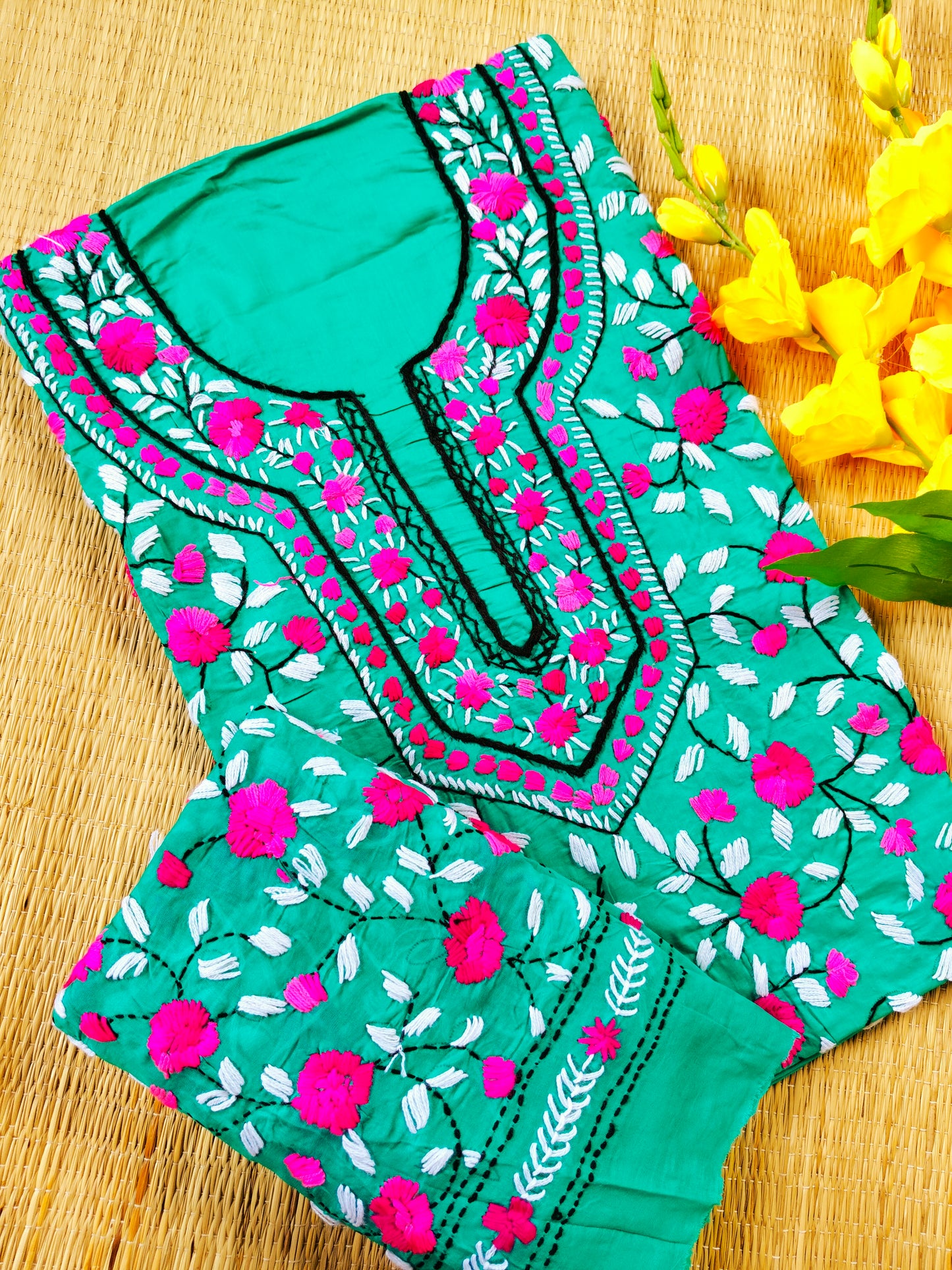 Chikonwala's Exclusive Hand Embroidered Fulkari Dress
