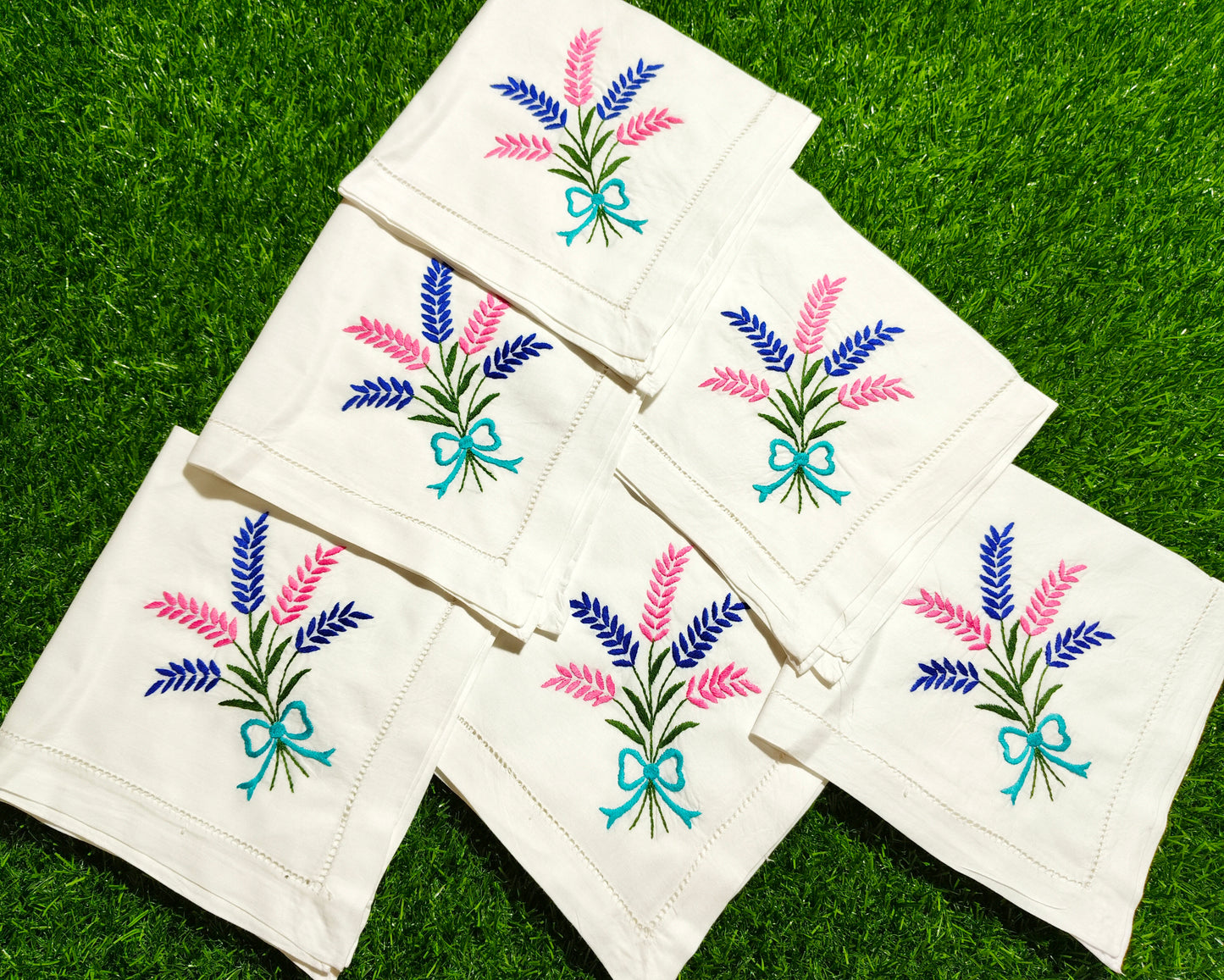 Hand Embroidered Pure Cotton Napkins (Set of 6)