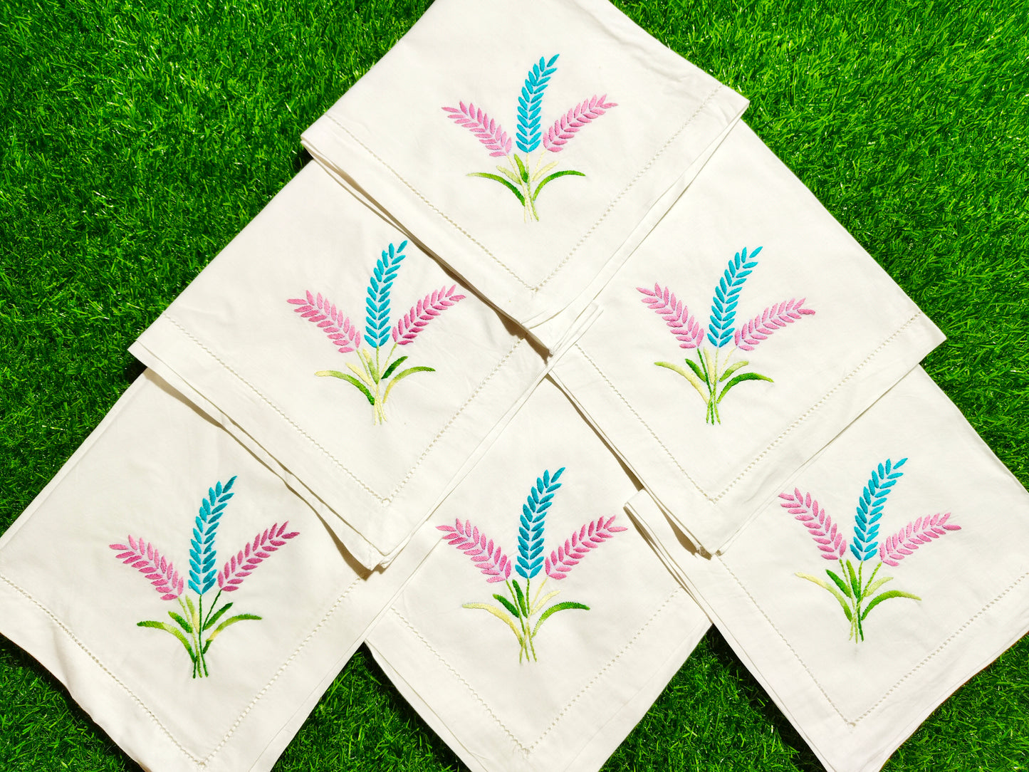 Hand Embroidered Pure Cotton Napkins (Set of 6)