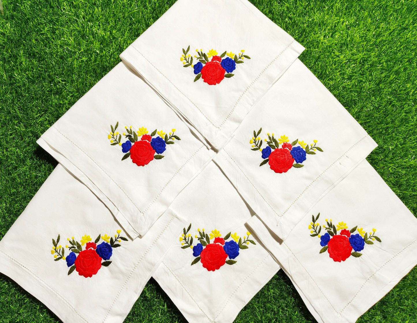 Hand Embroidered Pure Cotton Napkins (Set of 6)