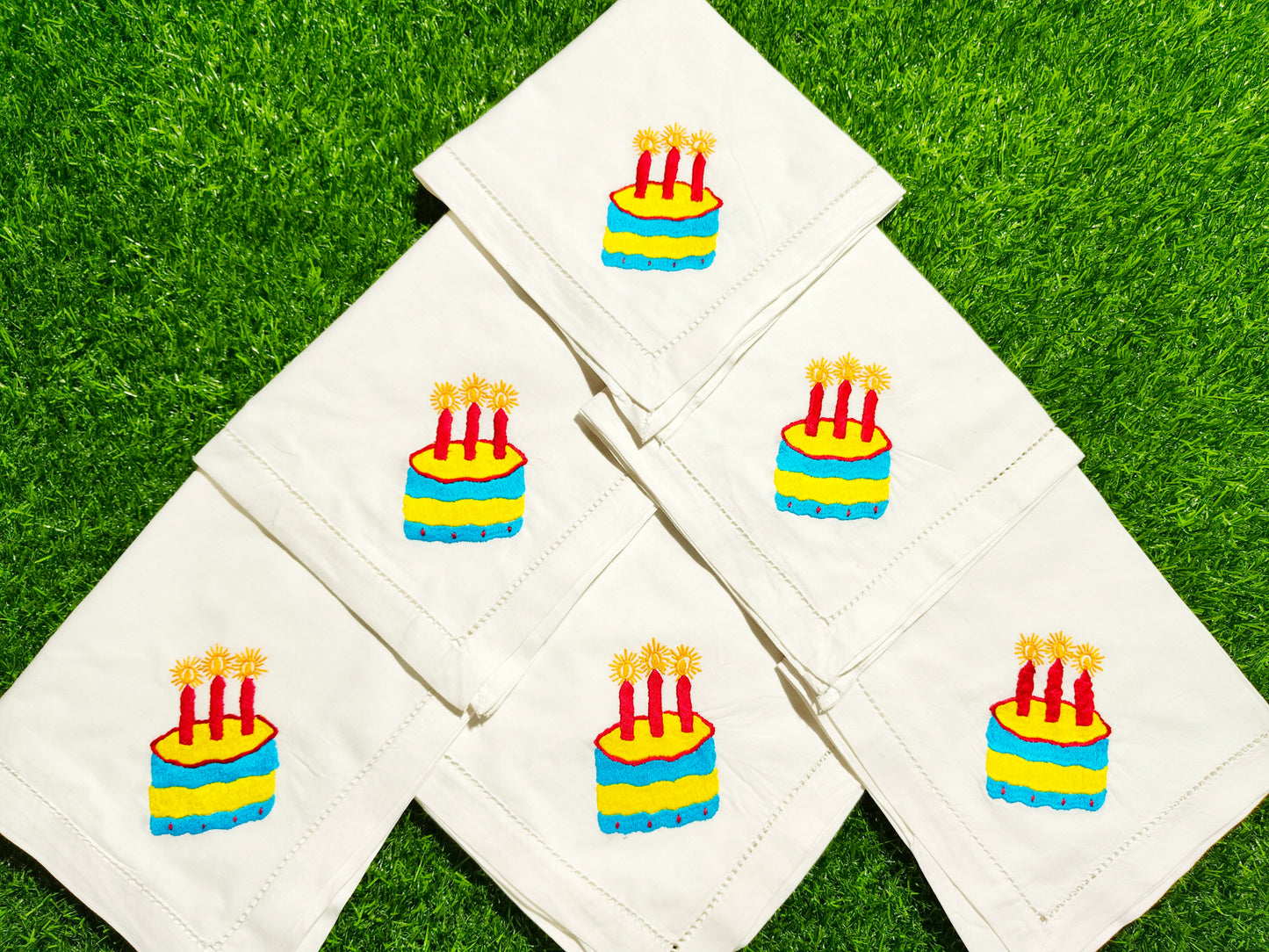 Hand Embroidered Pure Cotton Napkins (Set of 6)