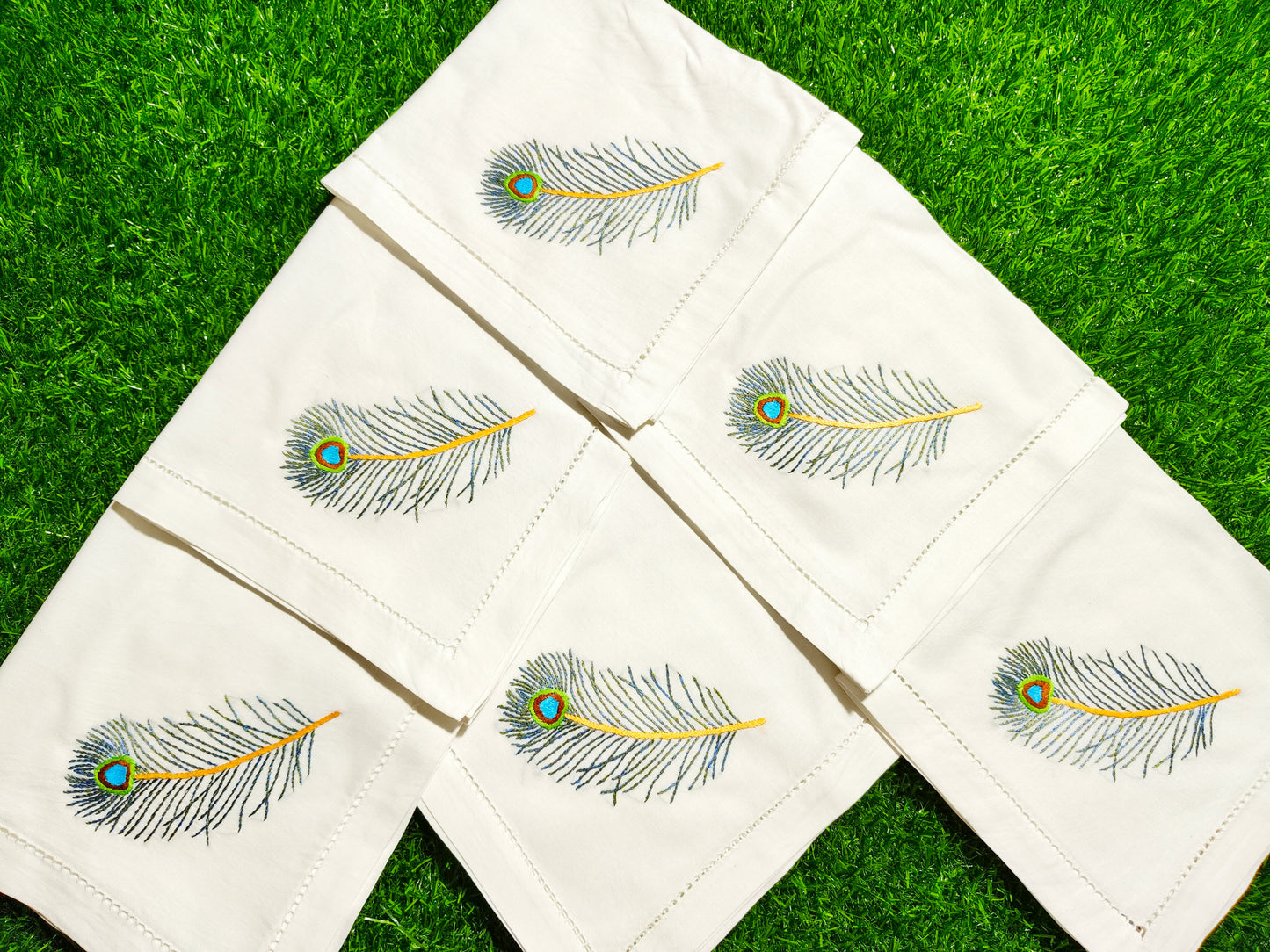 Hand Embroidered Pure Cotton Napkins (Set of 6)