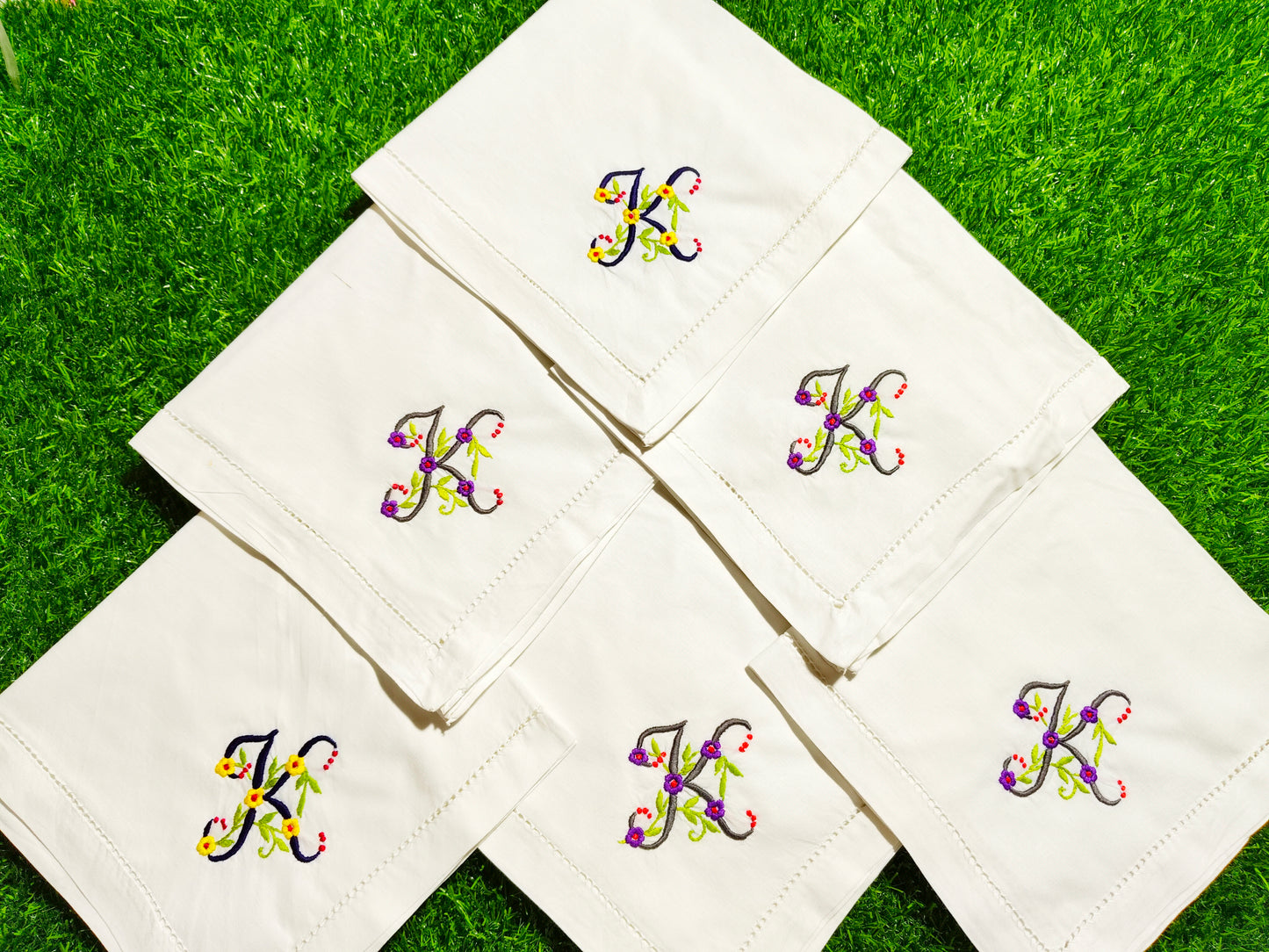 Hand Embroidered Pure Cotton Napkins (Set of 6)
