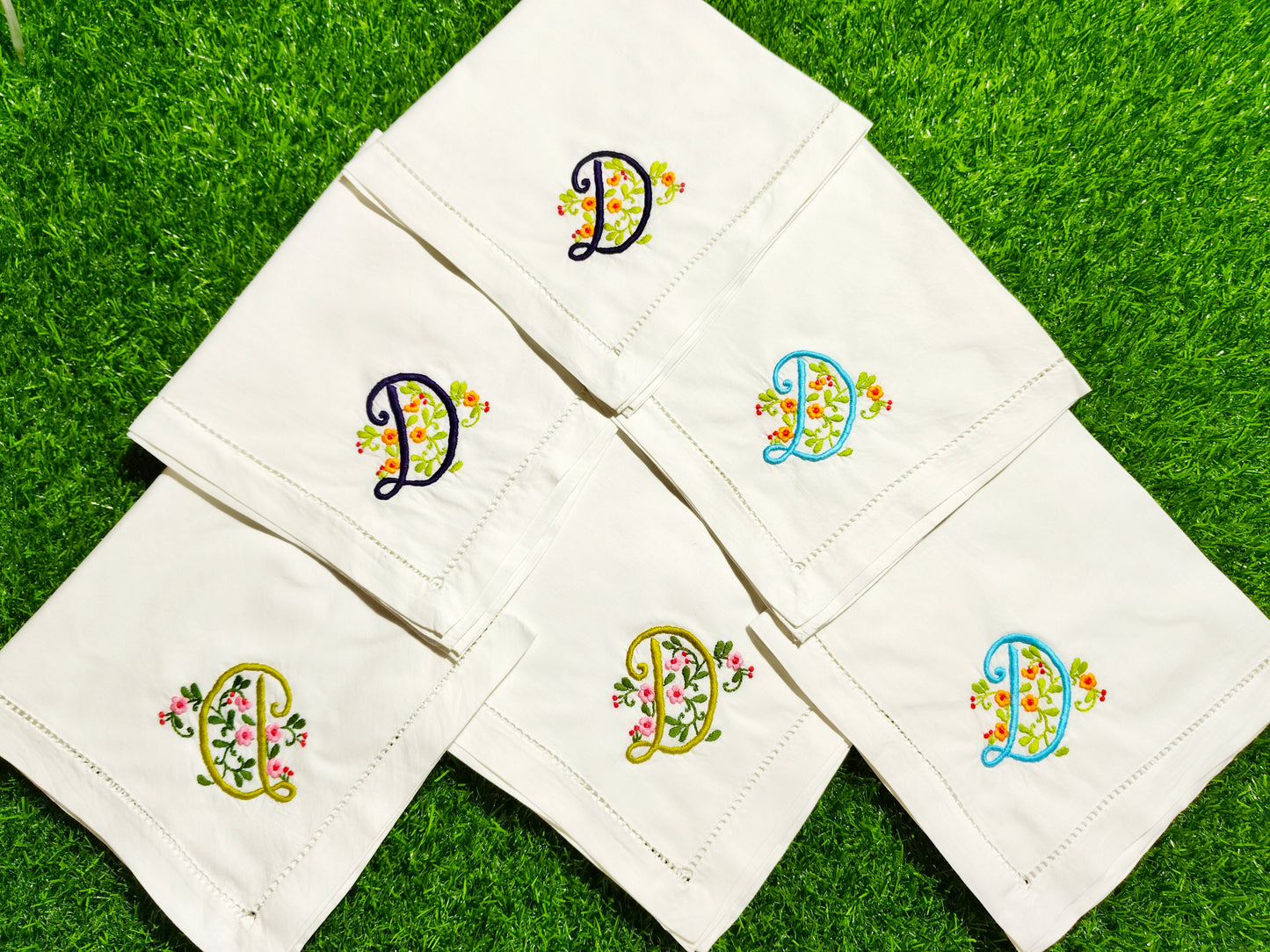 Hand Embroidered Pure Cotton Napkins (Set of 6)