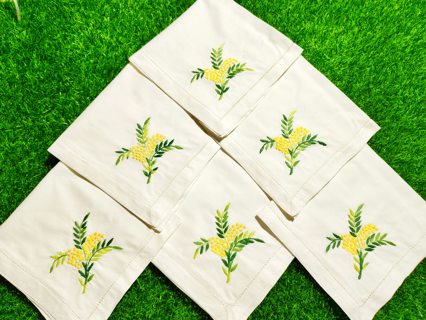 Hand Embroidered Pure Cotton Napkins (Set of 6)