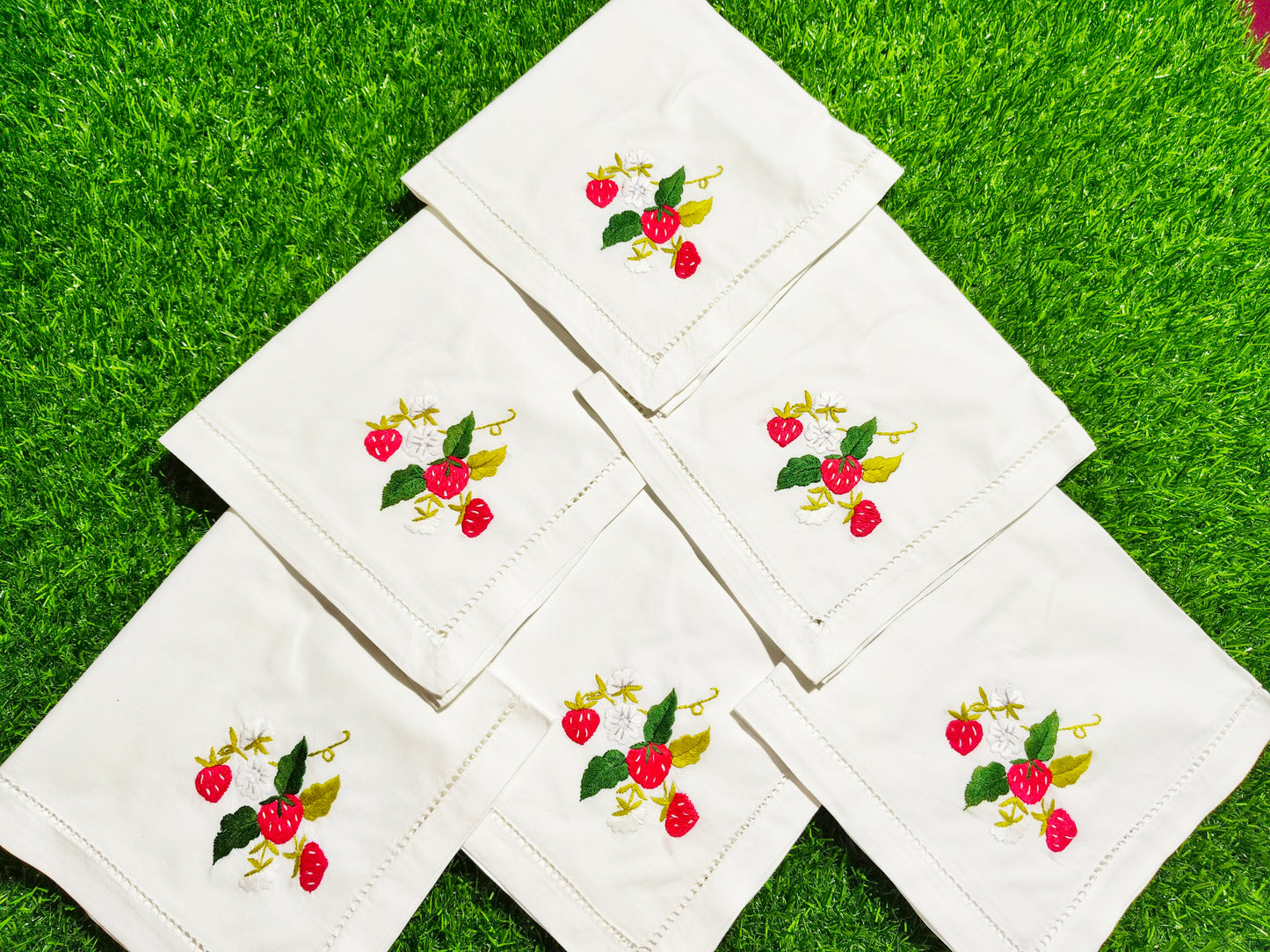 Hand Embroidered Pure Cotton Napkins (Set of 6)