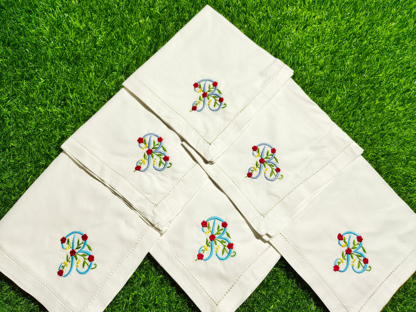 Hand Embroidered Pure Cotton Napkins (Set of 6)