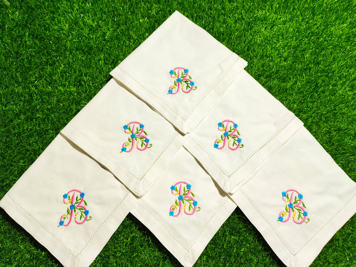 Hand Embroidered Pure Cotton Napkins (Set of 6)