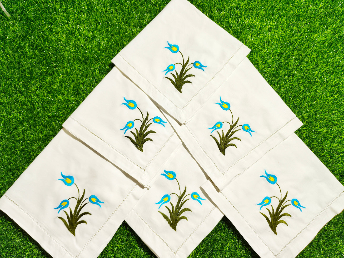 Hand Embroidered Pure Cotton Napkins (Set of 6)