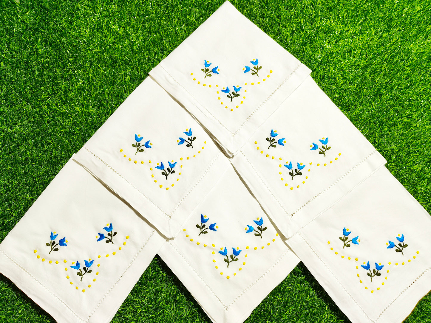 Hand Embroidered Pure Cotton Napkins (Set of 6)