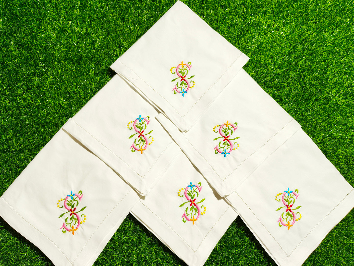 Hand Embroidered Pure Cotton Napkins (Set of 6)