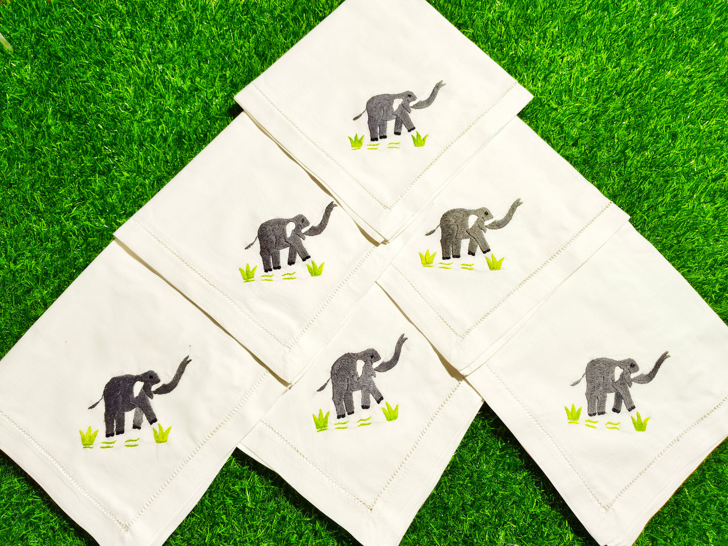 Hand Embroidered Pure Cotton Napkins (Set of 6)