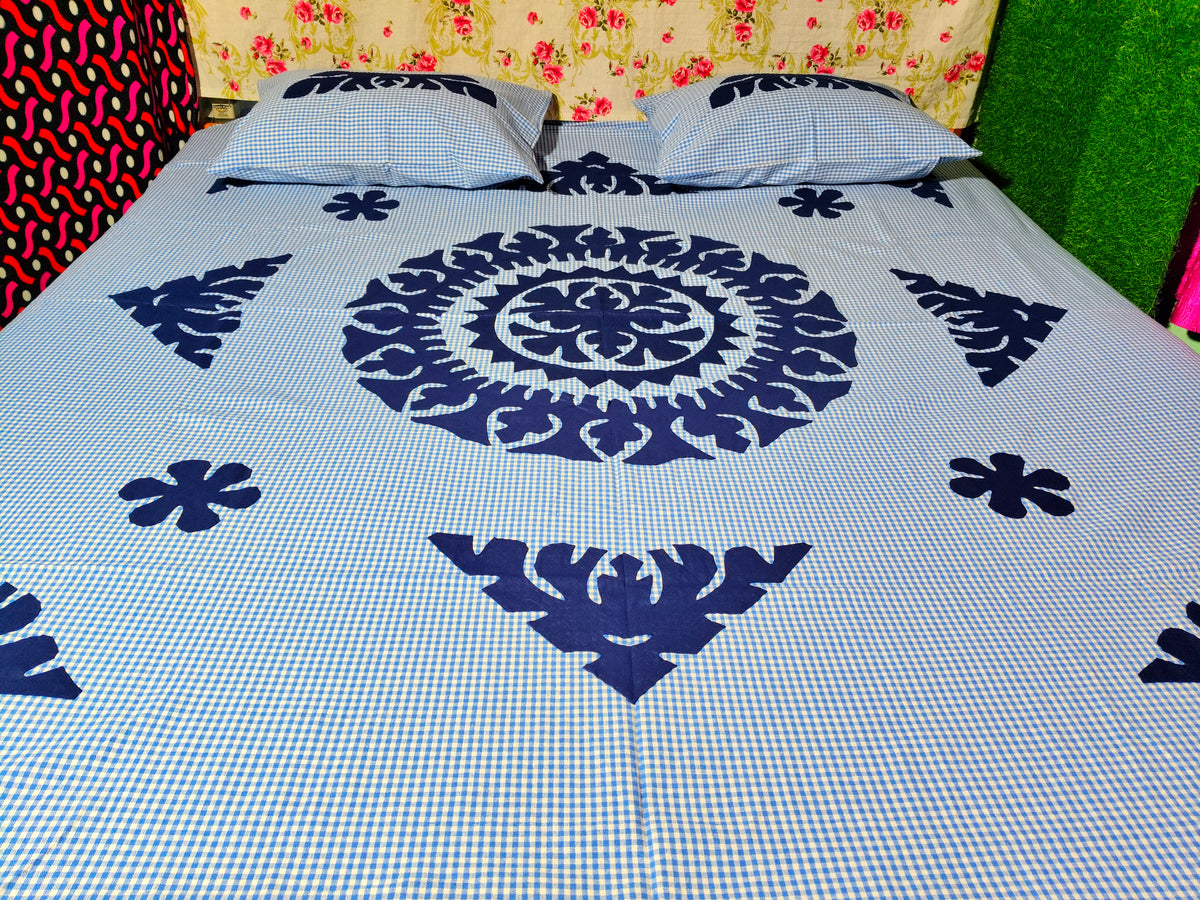Chikonwala's Hand Pachwork Floral Design Bedsheet