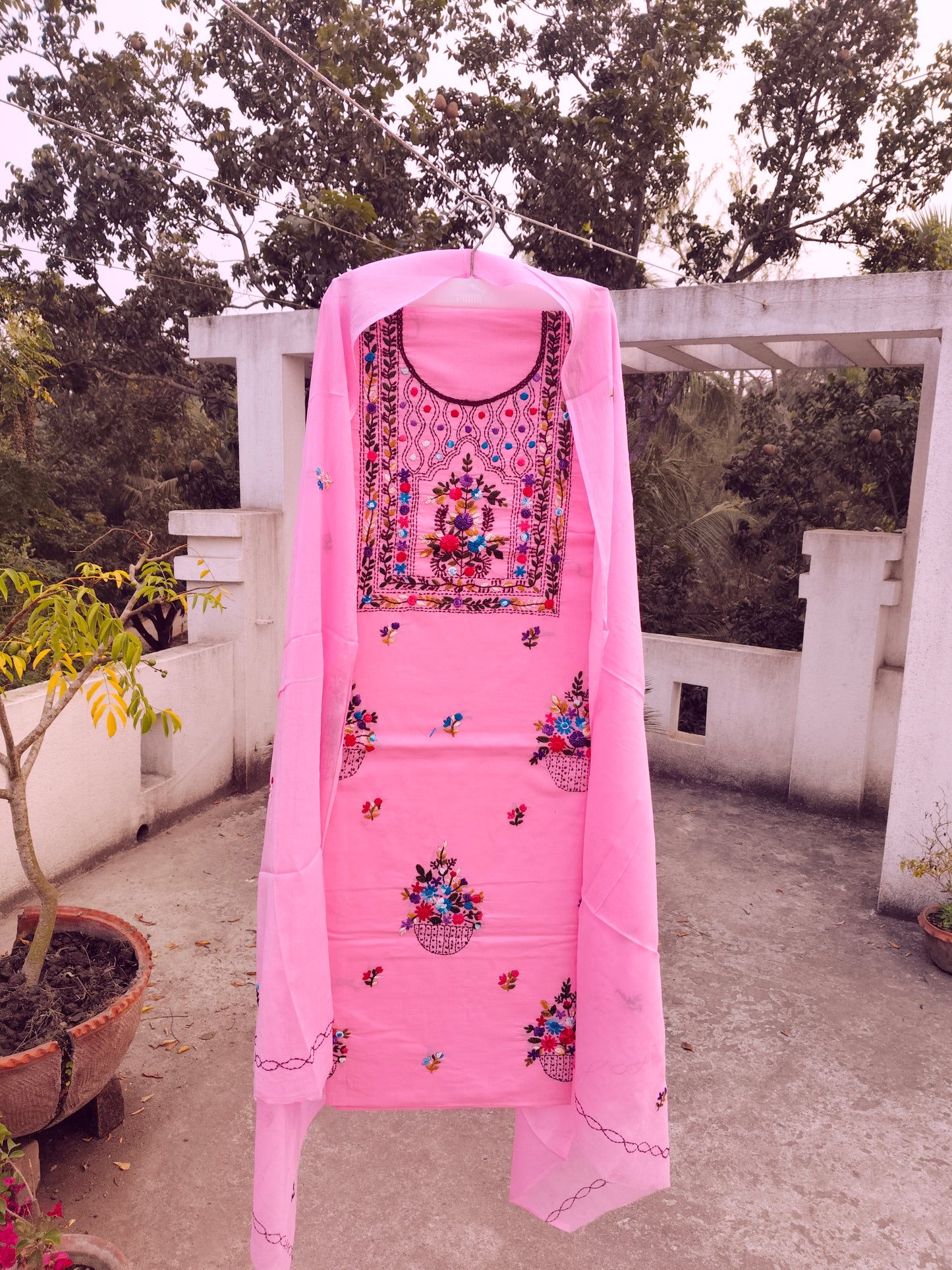 Chikonwala's Exclusive Hand Embroidered Fulkari Dress