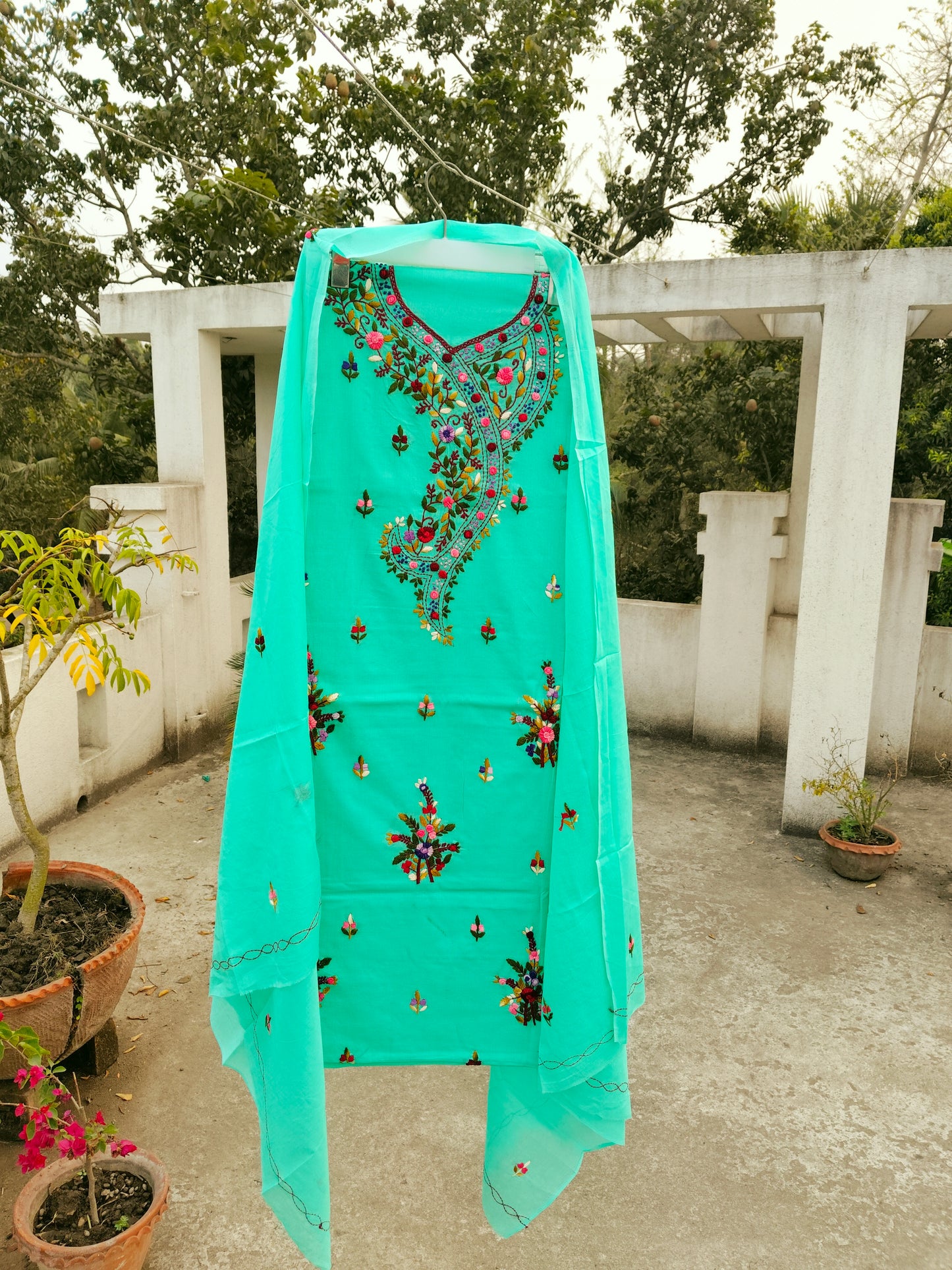 Chikonwala's Exclusive Hand Embroidered Fulkari Dress