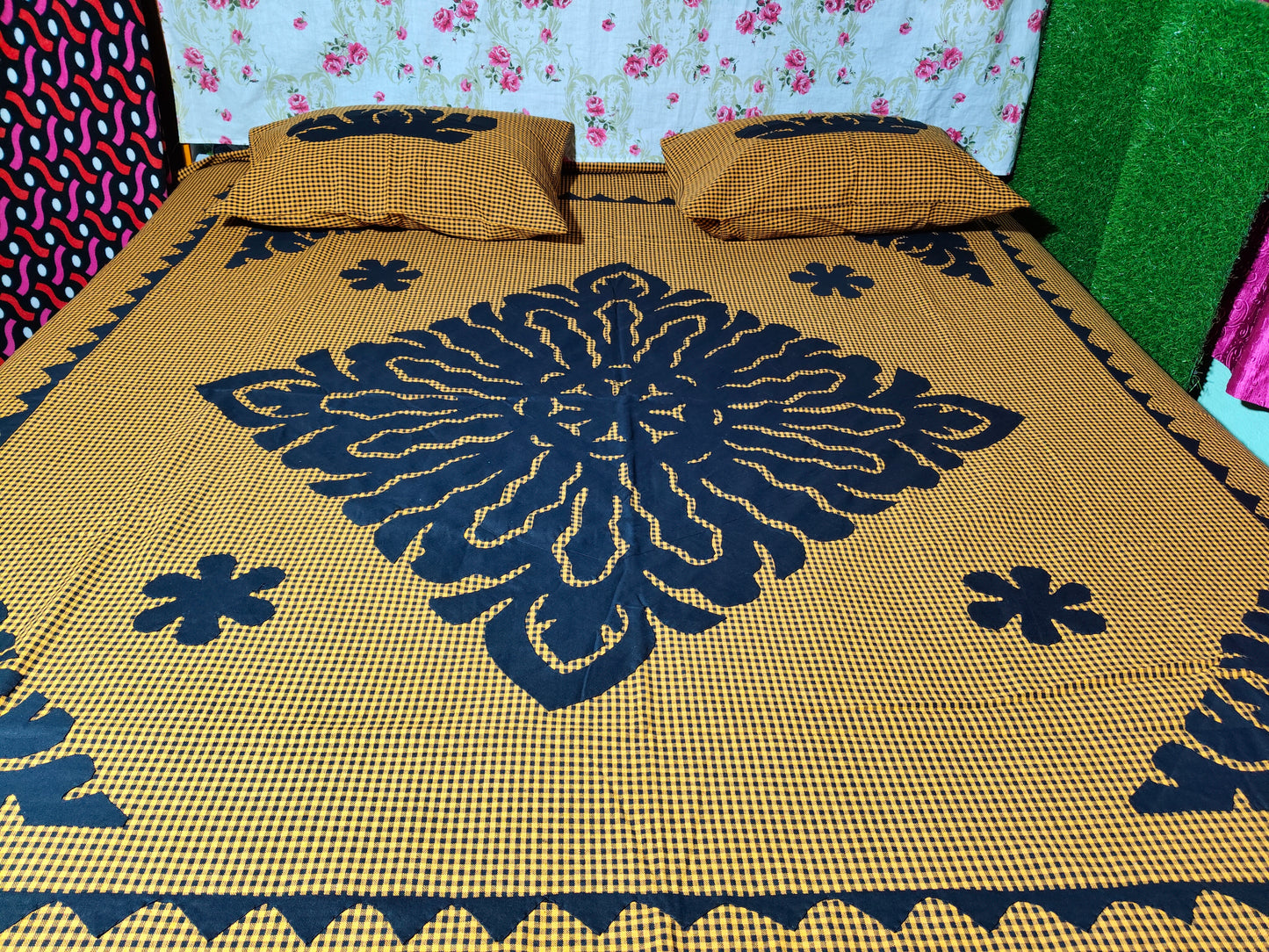 Chikonwala's Hand Pachwork Floral Design Bedsheet