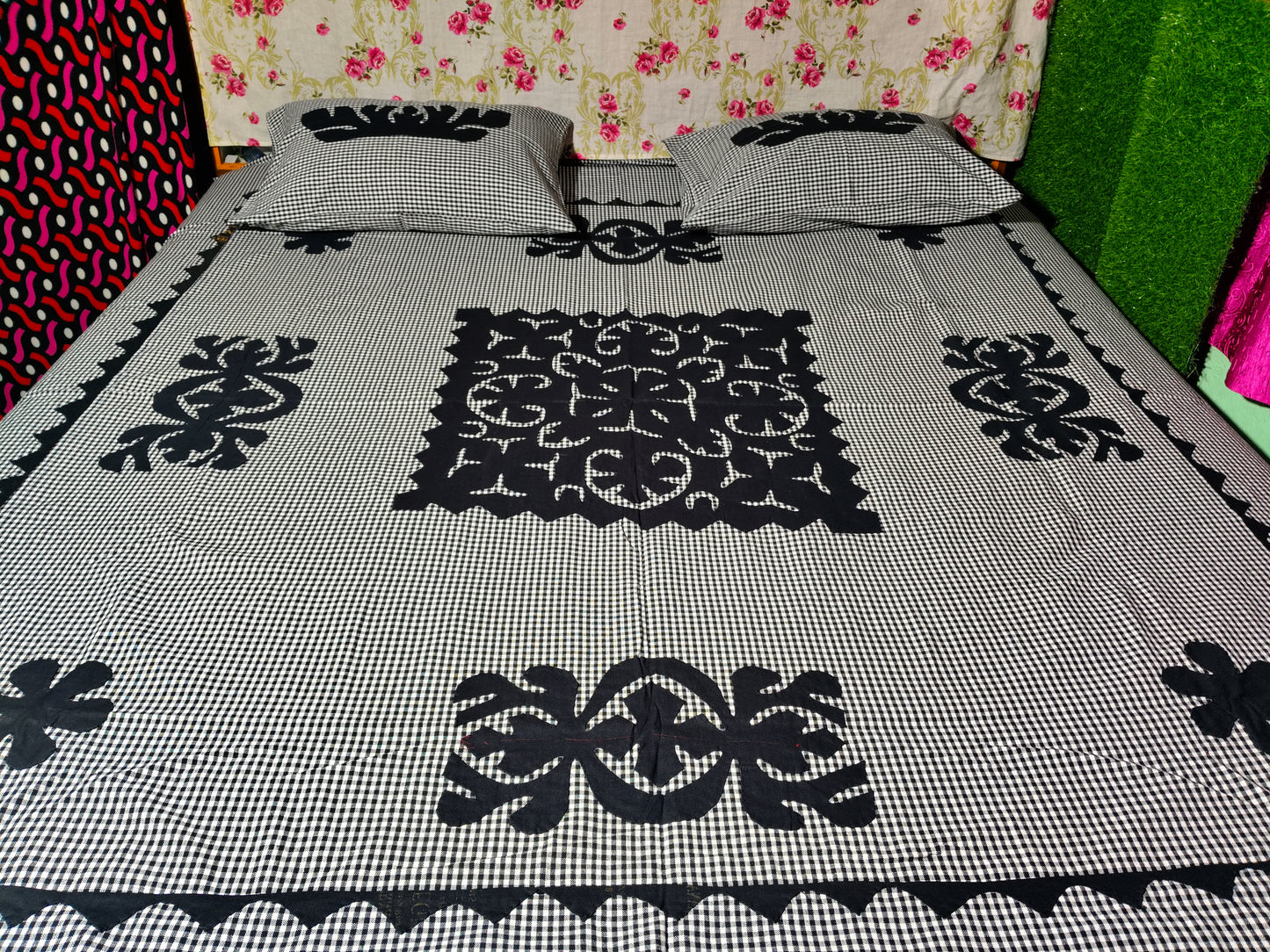 Chikonwala's Hand Pachwork Floral Design Bedsheet