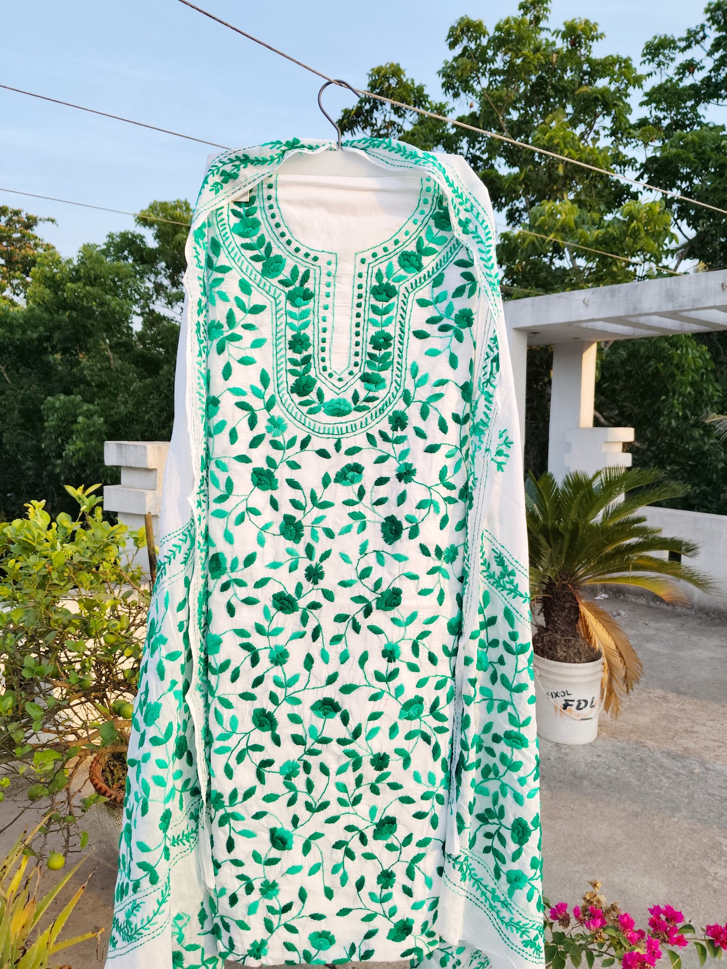 Chikonwala's Exclusive Hand Embroidered Fulkari Dress