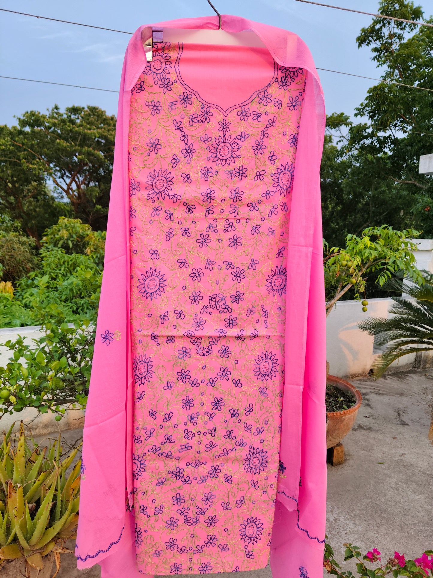 Chikonwala's Exclusive Hand Embroidered Fulkari Dress