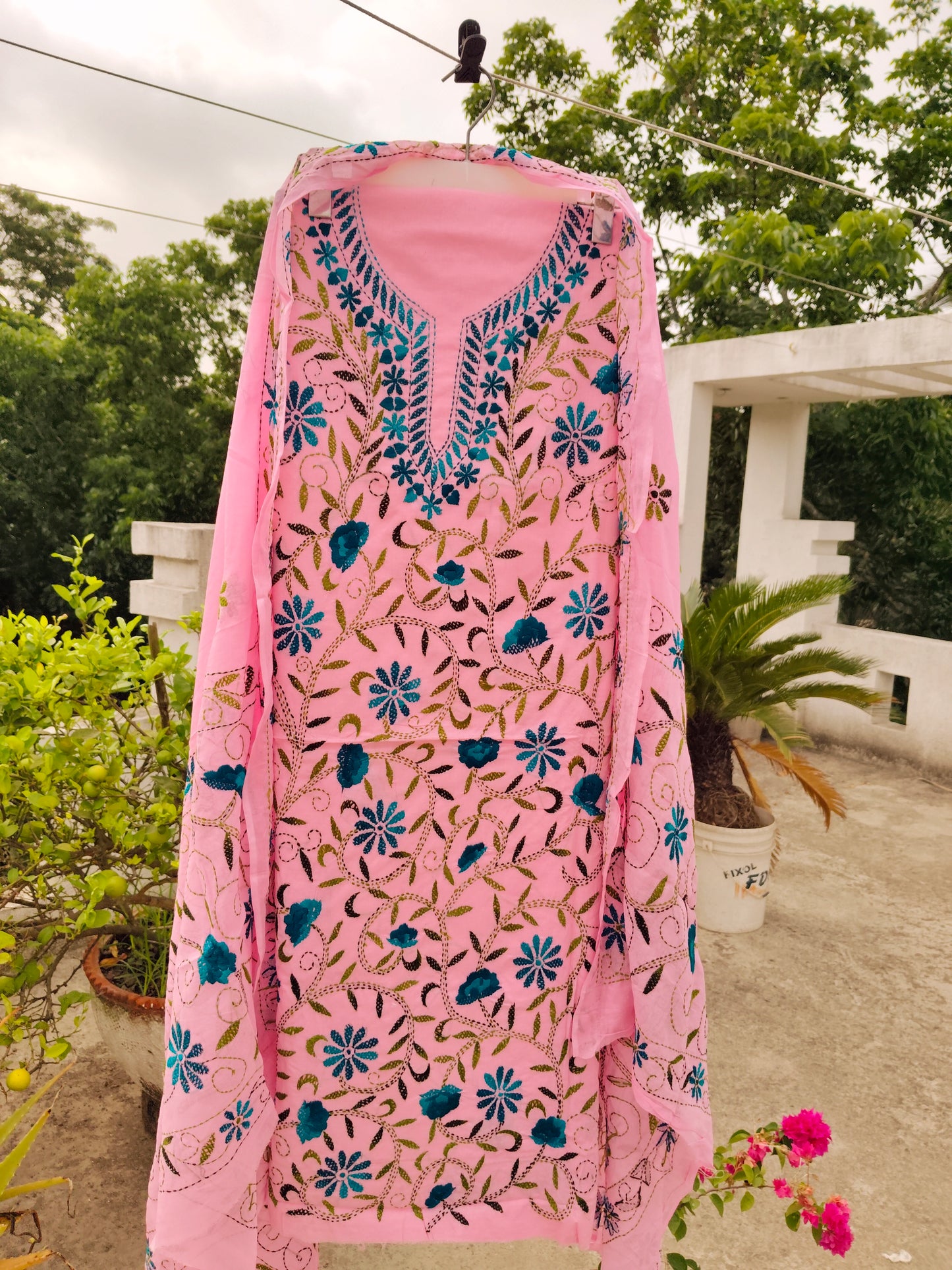Chikonwala's Exclusive Hand Embroidered Fulkari Dress