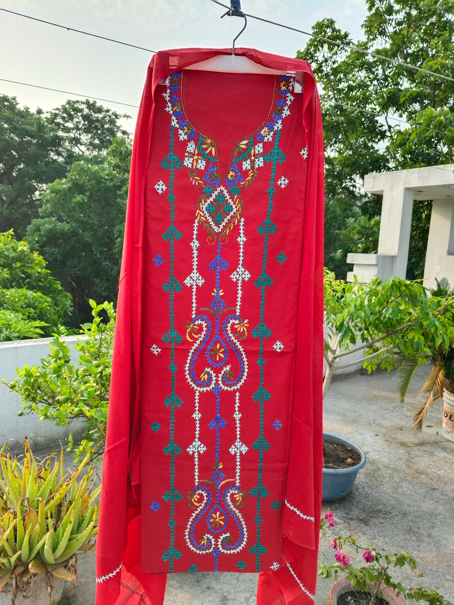 Chikonwala's Exclusive Hand Embroidered Fulkari Dress
