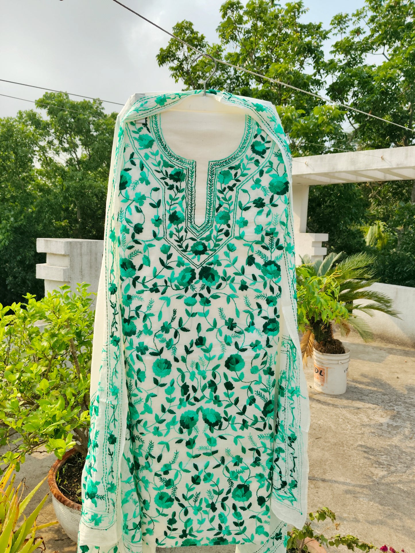 Chikonwala's Exclusive Hand Embroidered Fulkari Dress