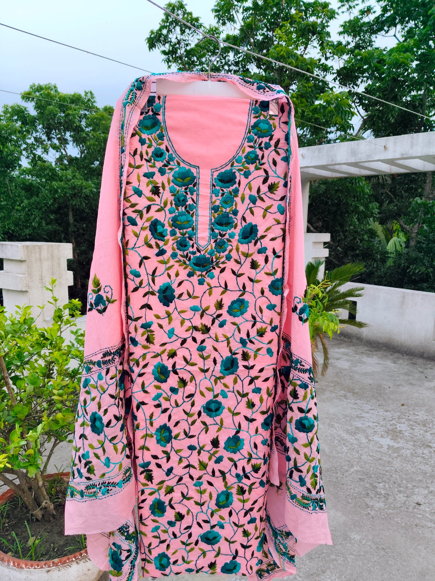 Chikonwala's Exclusive Hand Embroidered Fulkari Dress