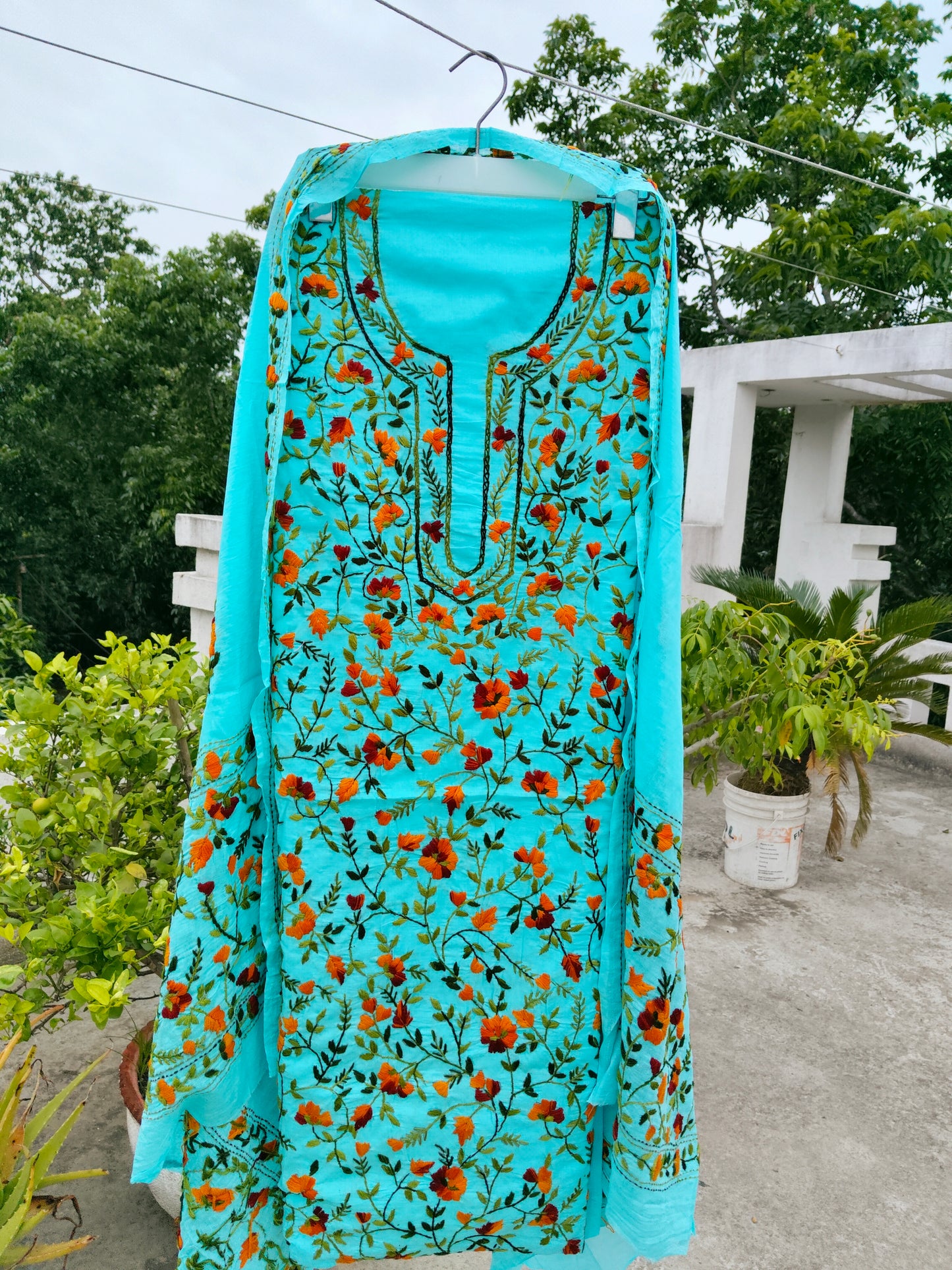 Chikonwala's Exclusive Hand Embroidered Fulkari Dress