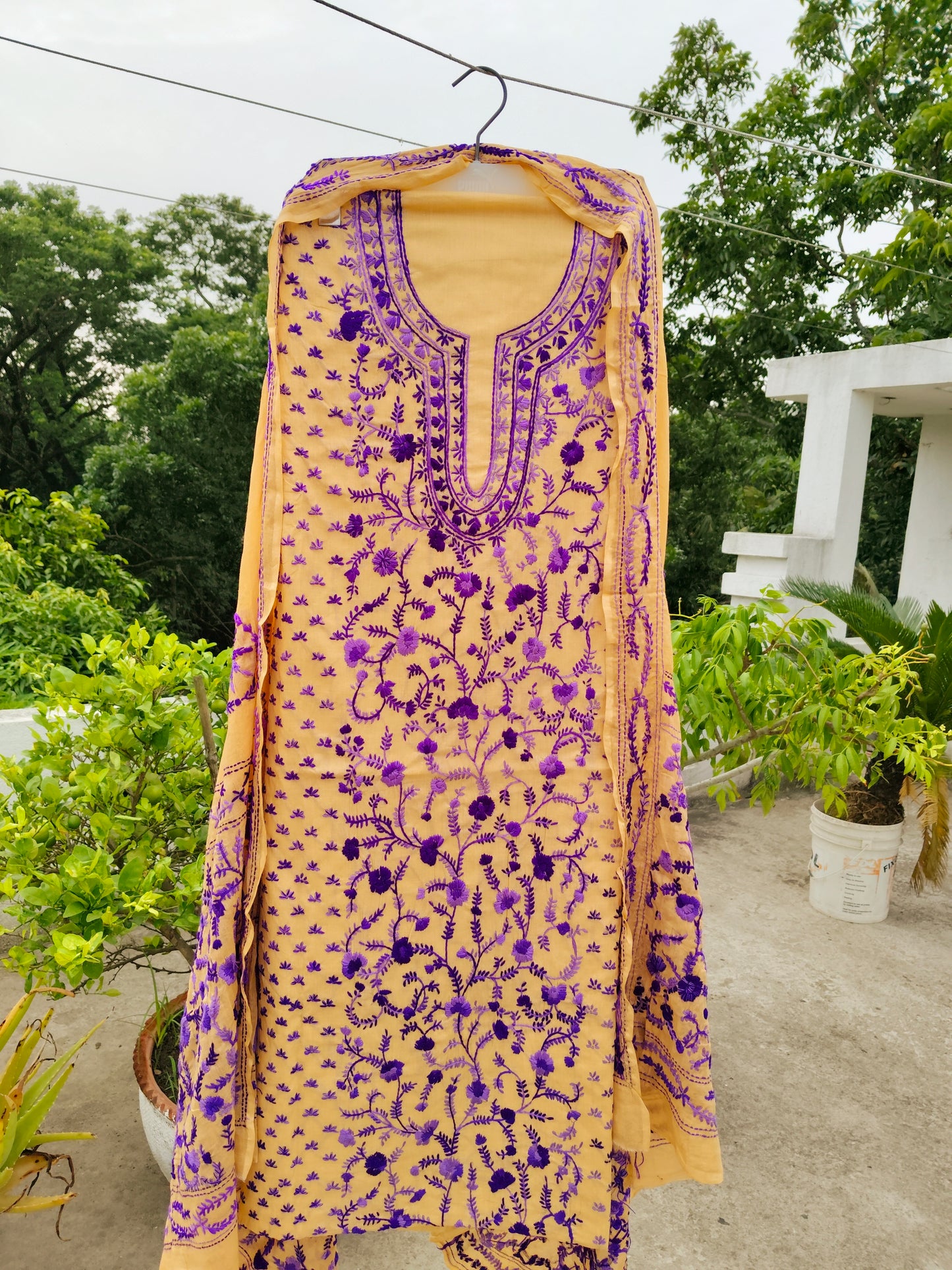 Chikonwala's Exclusive Hand Embroidered Fulkari Dress