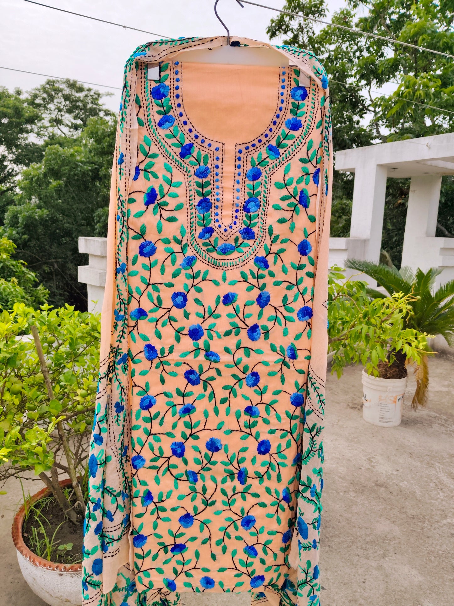 Chikonwala's Exclusive Hand Embroidered Fulkari Dress