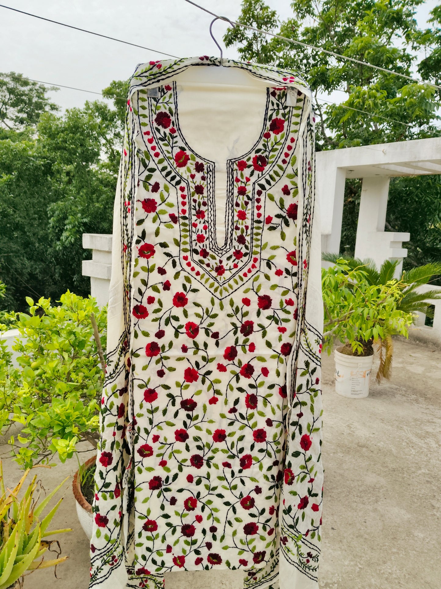 Chikonwala's Exclusive Hand Embroidered Fulkari Dress