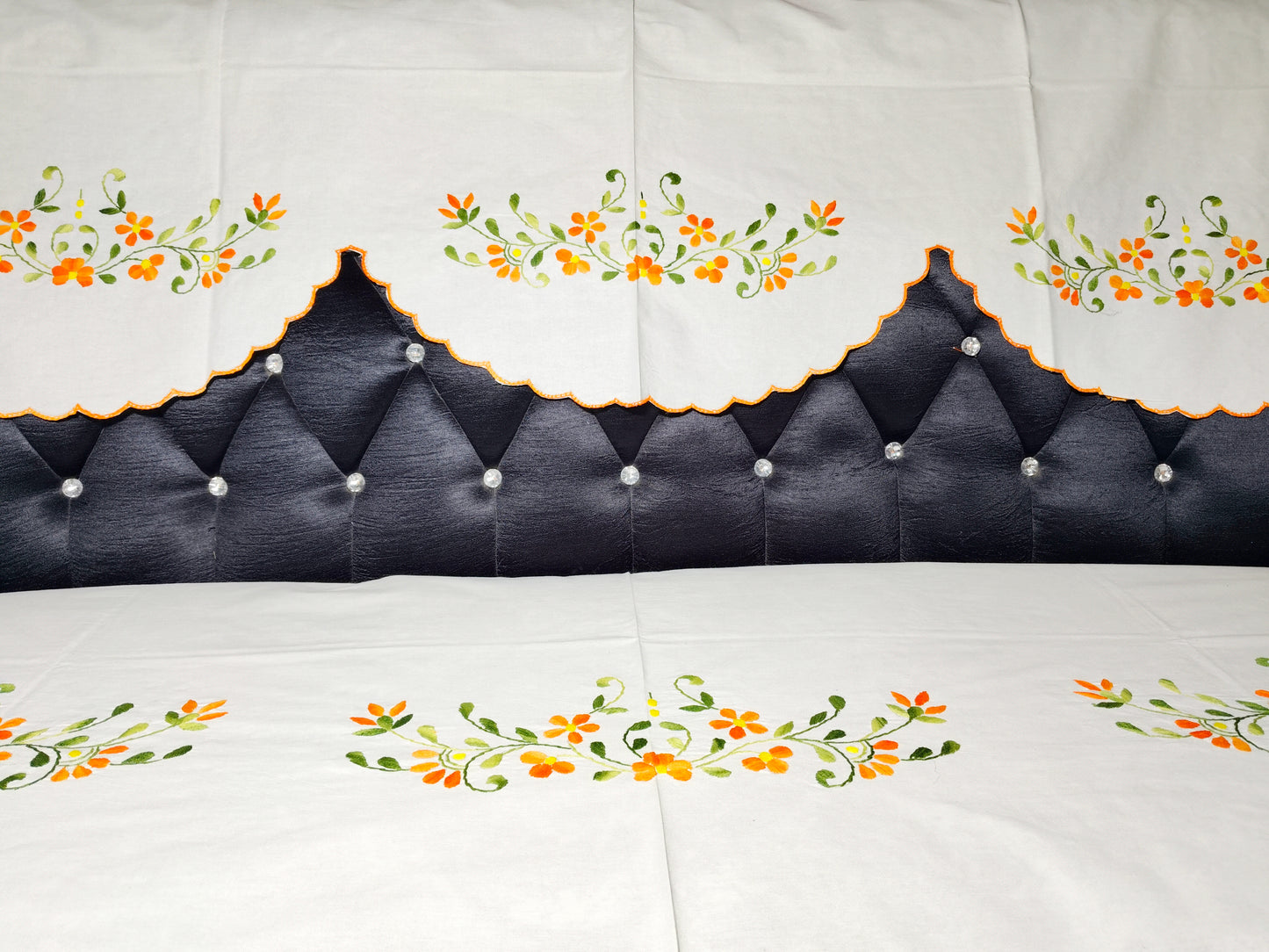 Hand Embroidered Sofa Cover (3+1+1 Seater)
