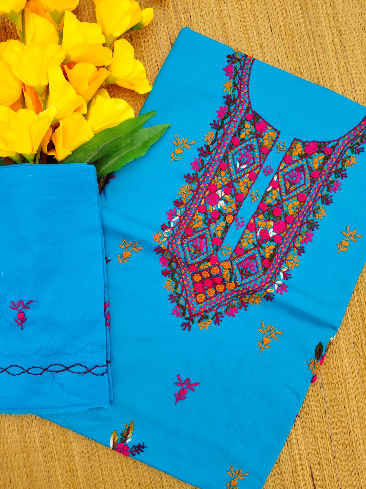 Chikonwala's Exclusive Hand Embroidered Fulkari Dress