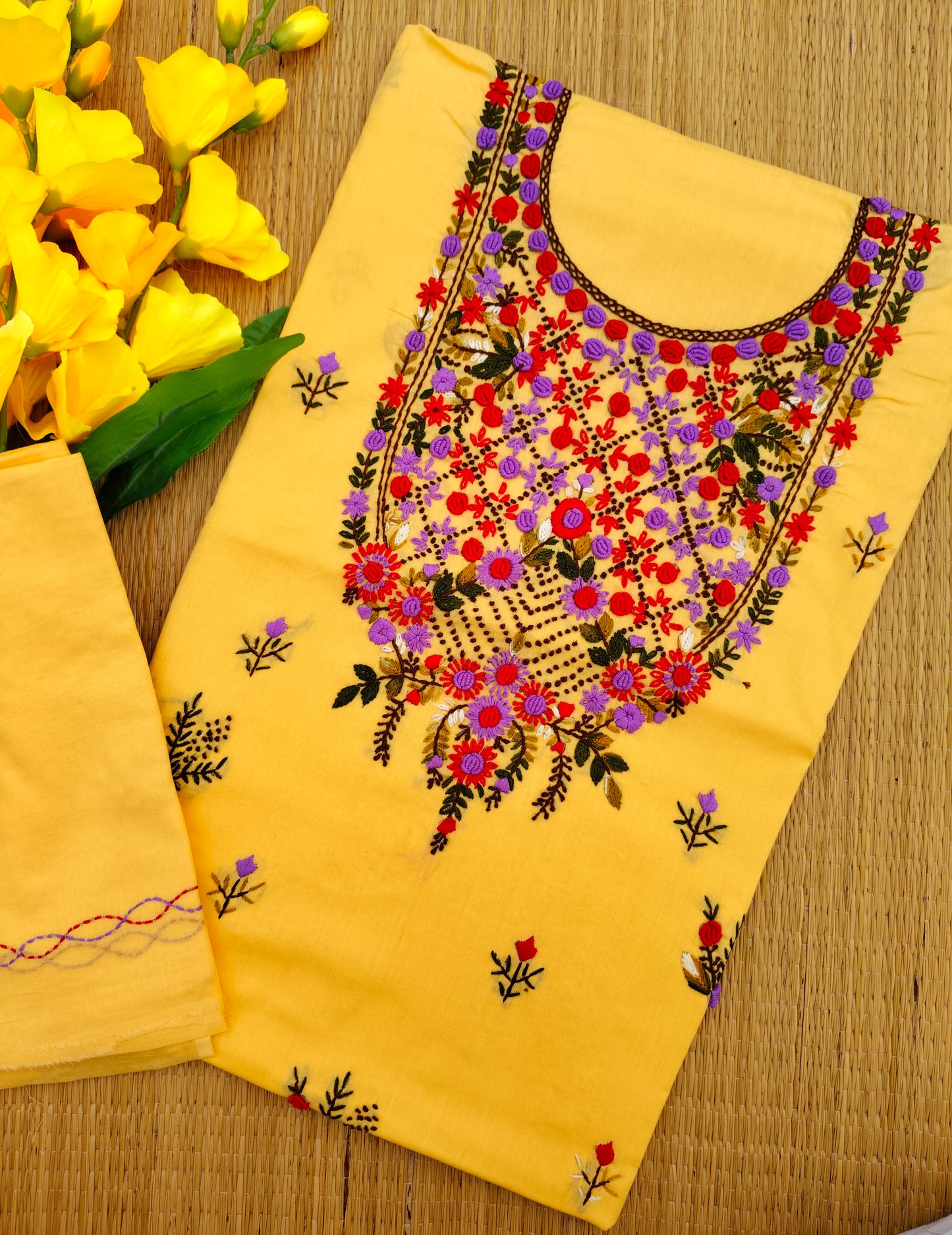 Chikonwala's Exclusive Hand Embroidered Fulkari Dress