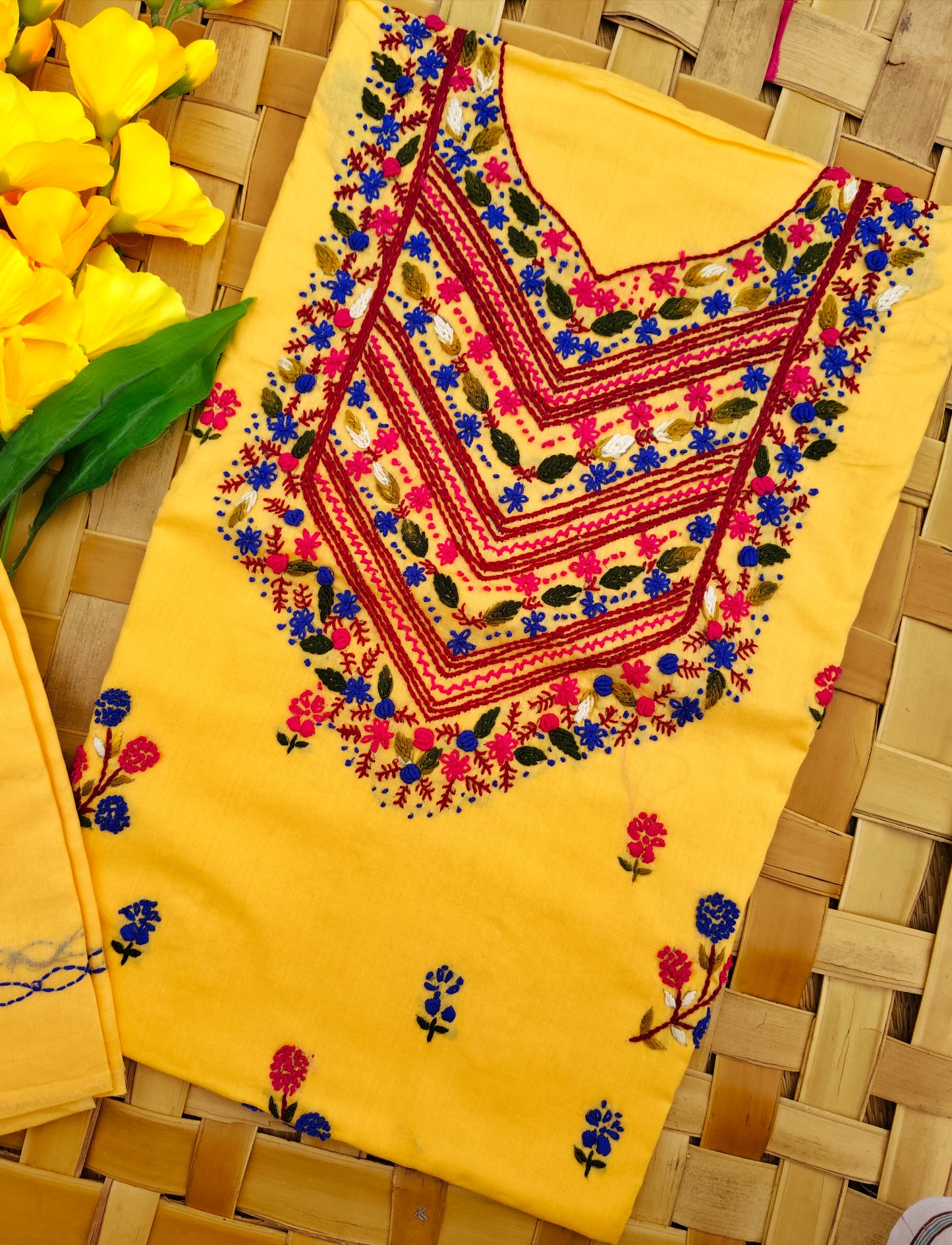 Chikonwala's Exclusive Hand Embroidered Fulkari Dress