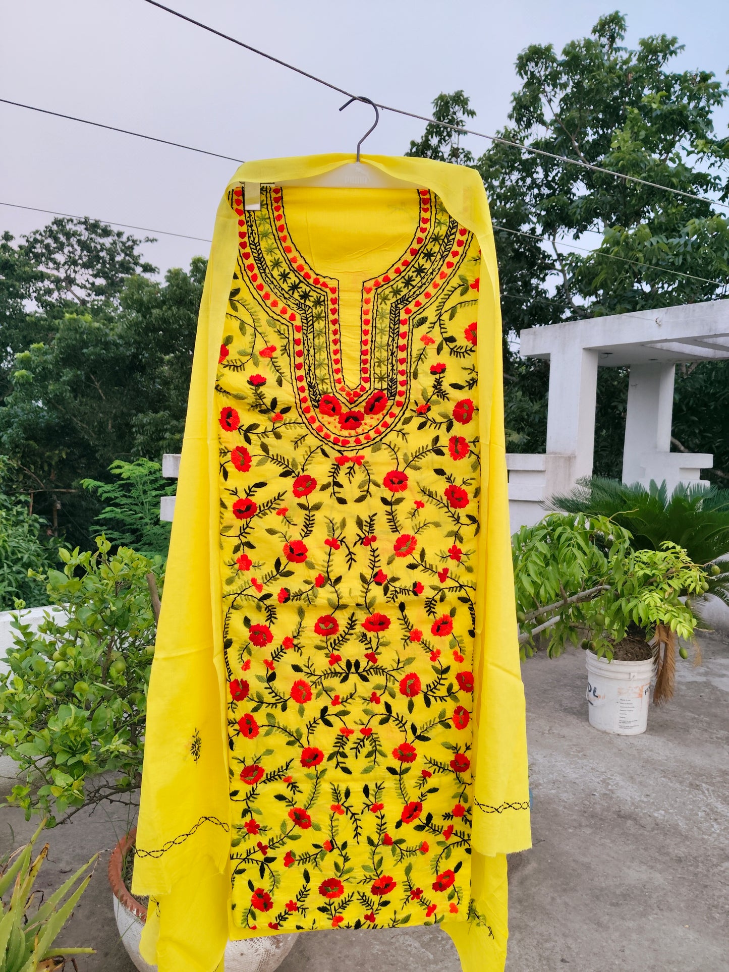 Chikonwala's Exclusive Hand Embroidered Fulkari Dress