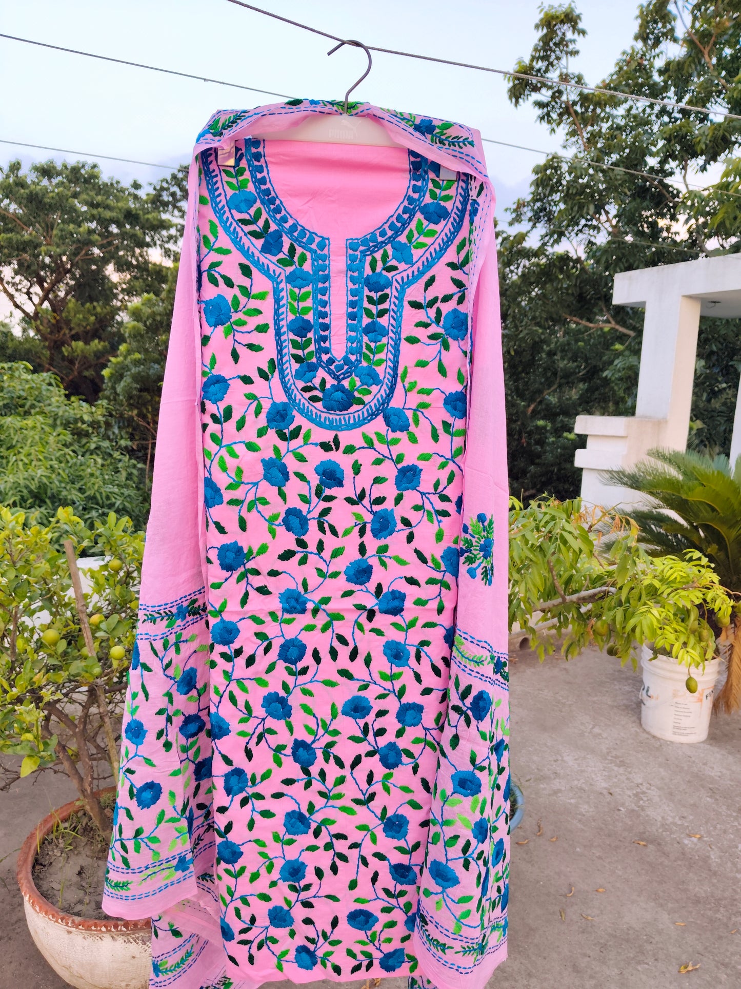 Chikonwala's Exclusive Hand Embroidered Fulkari Dress