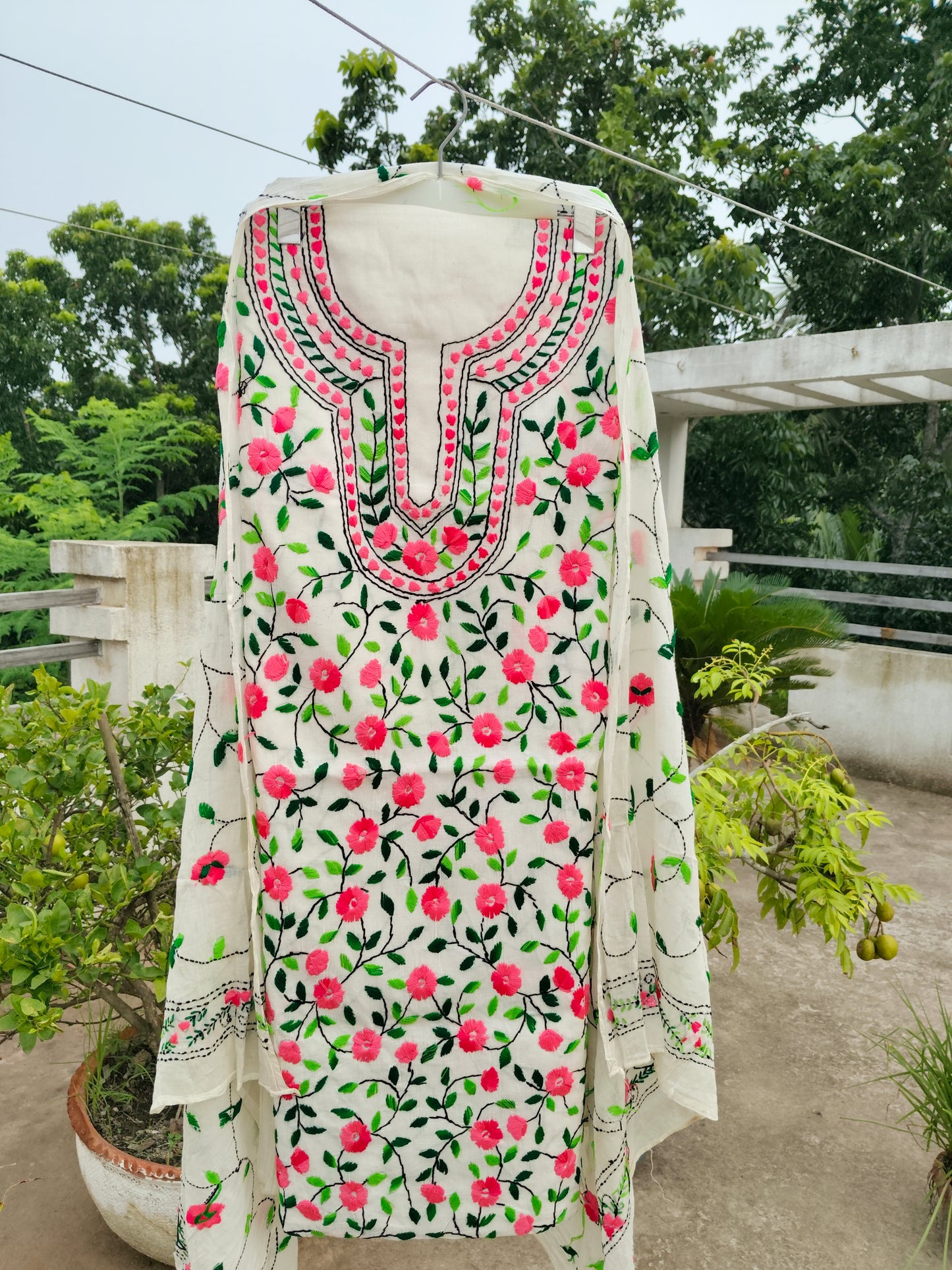 Chikonwala's Exclusive Hand Embroidered Fulkari Dress