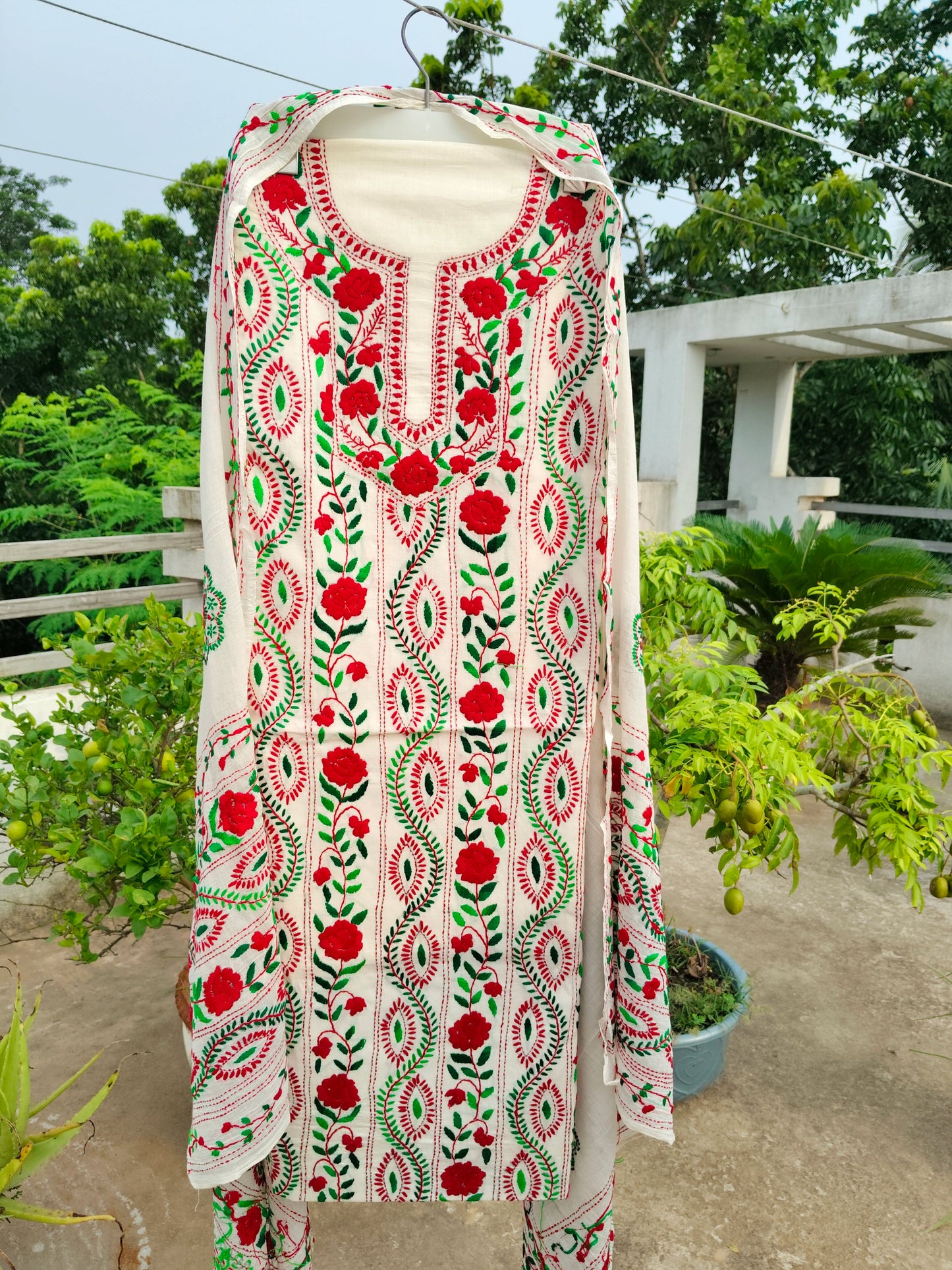 Chikonwala's Exclusive Hand Embroidered Fulkari Dress