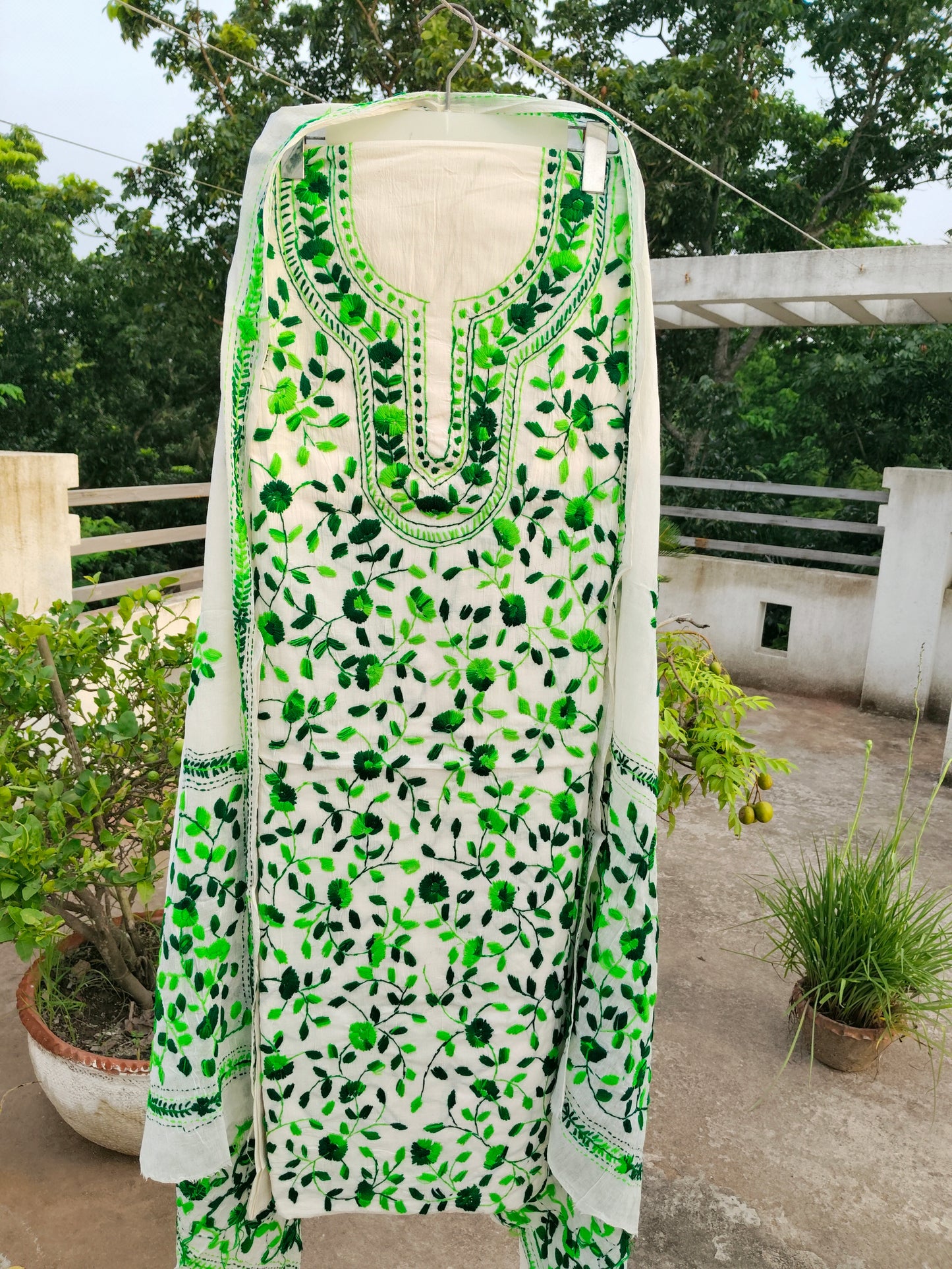 Chikonwala's Exclusive Hand Embroidered Fulkari Dress
