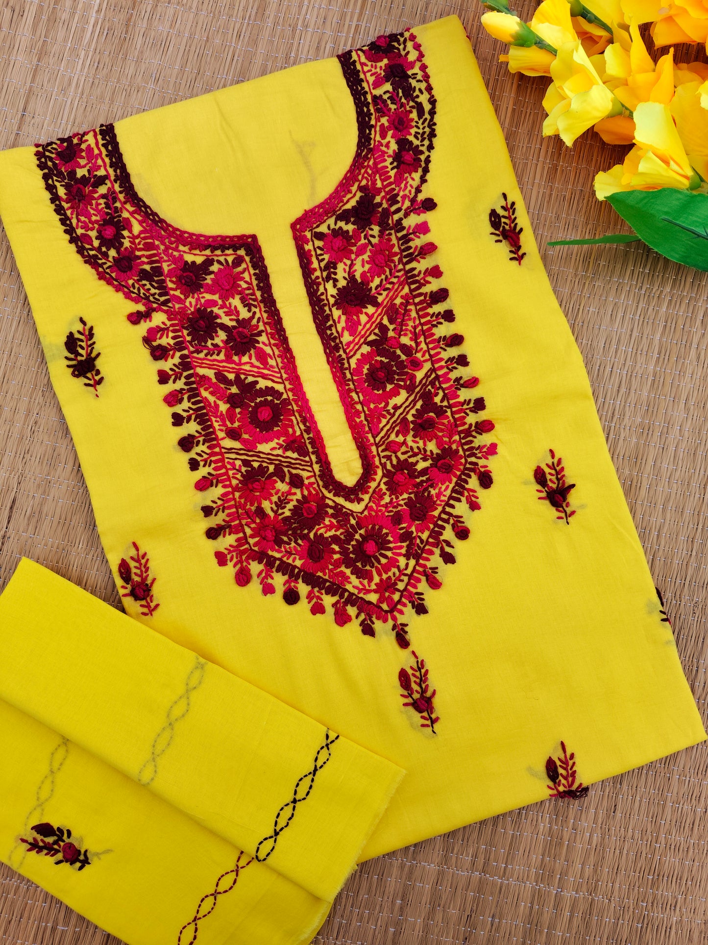 Chikonwala's Exclusive Hand Embroidered Fulkari Dress