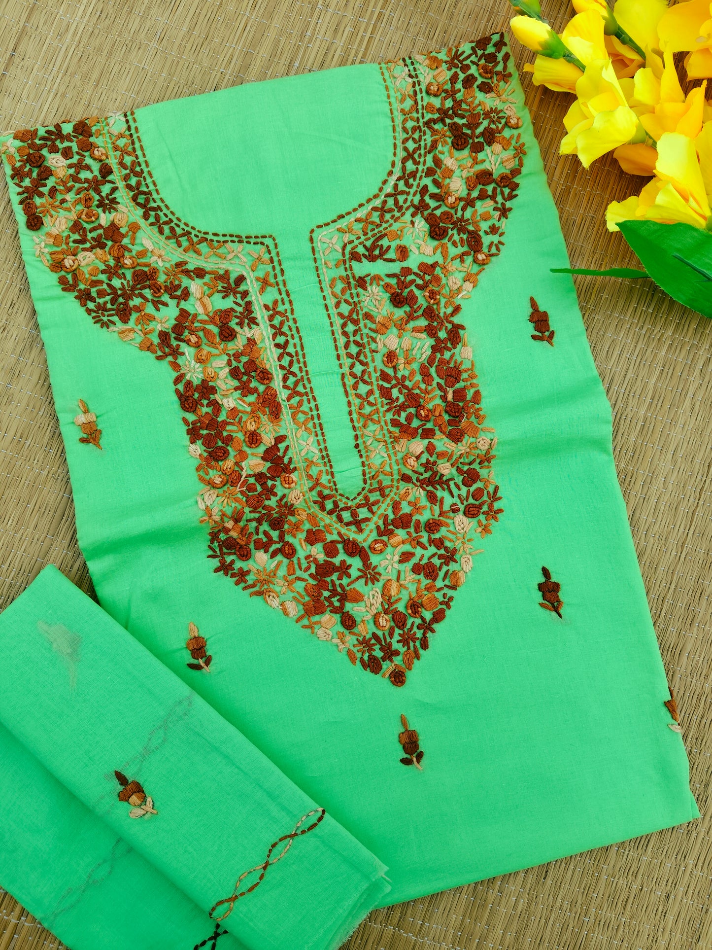 Chikonwala's Exclusive Hand Embroidered Fulkari Dress