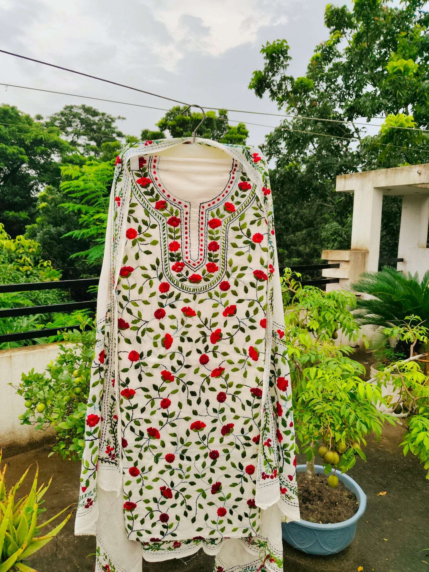 Chikonwala's Exclusive Hand Embroidered Fulkari Dress