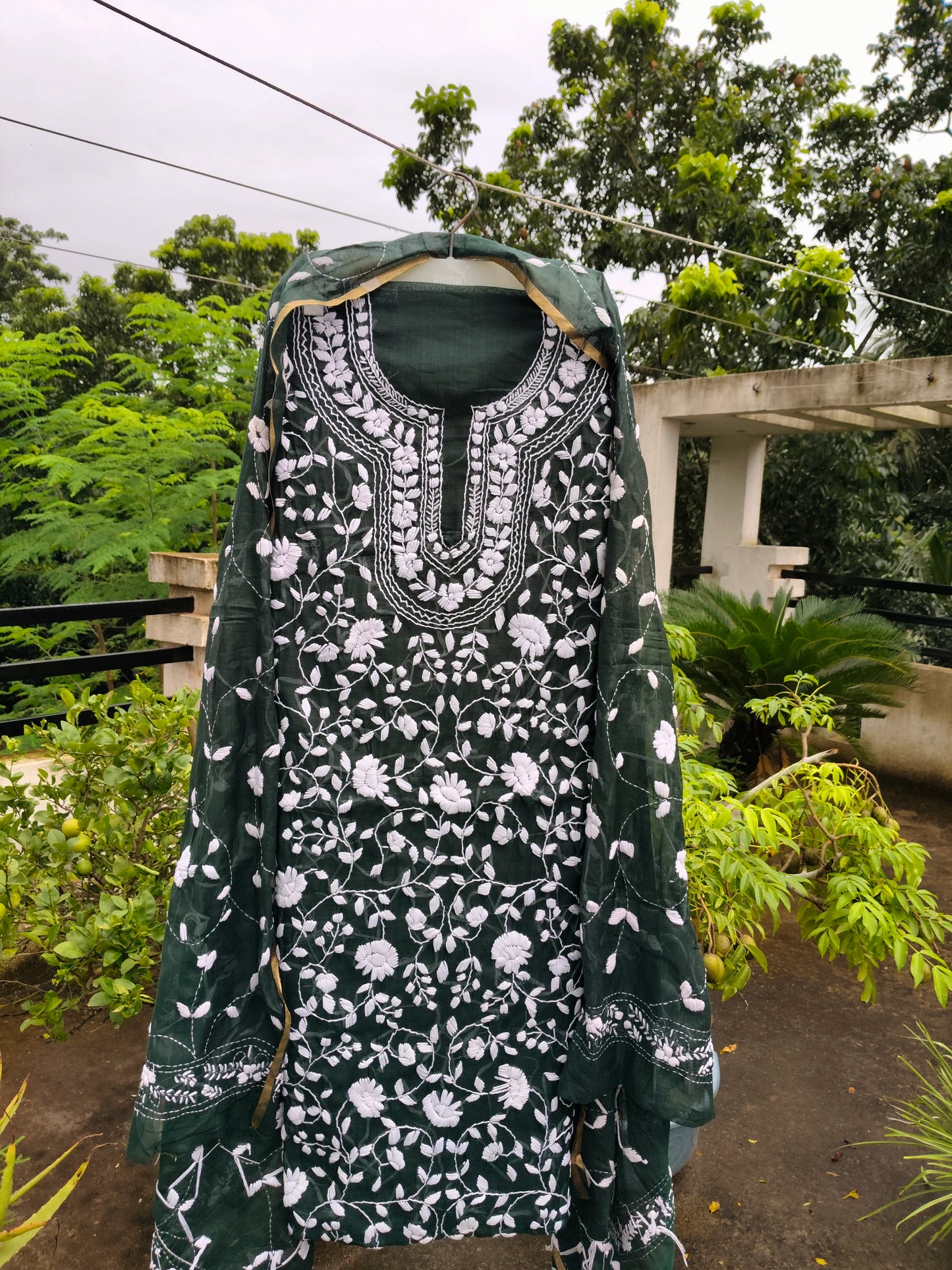 Chikonwala's Exclusive Hand Embroidered Fulkari Dress