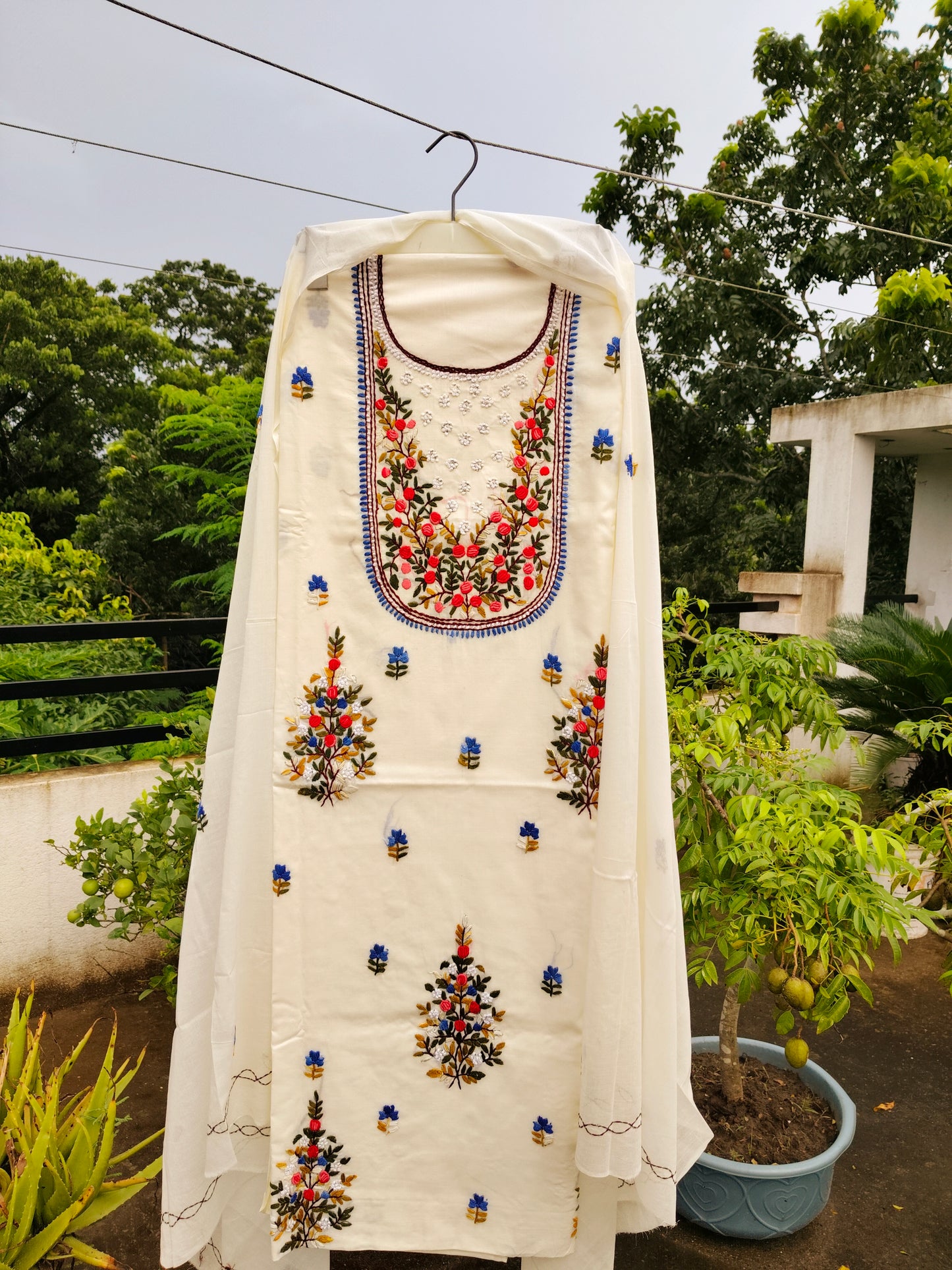 Chikonwala's Exclusive Hand Embroidered Fulkari Dress