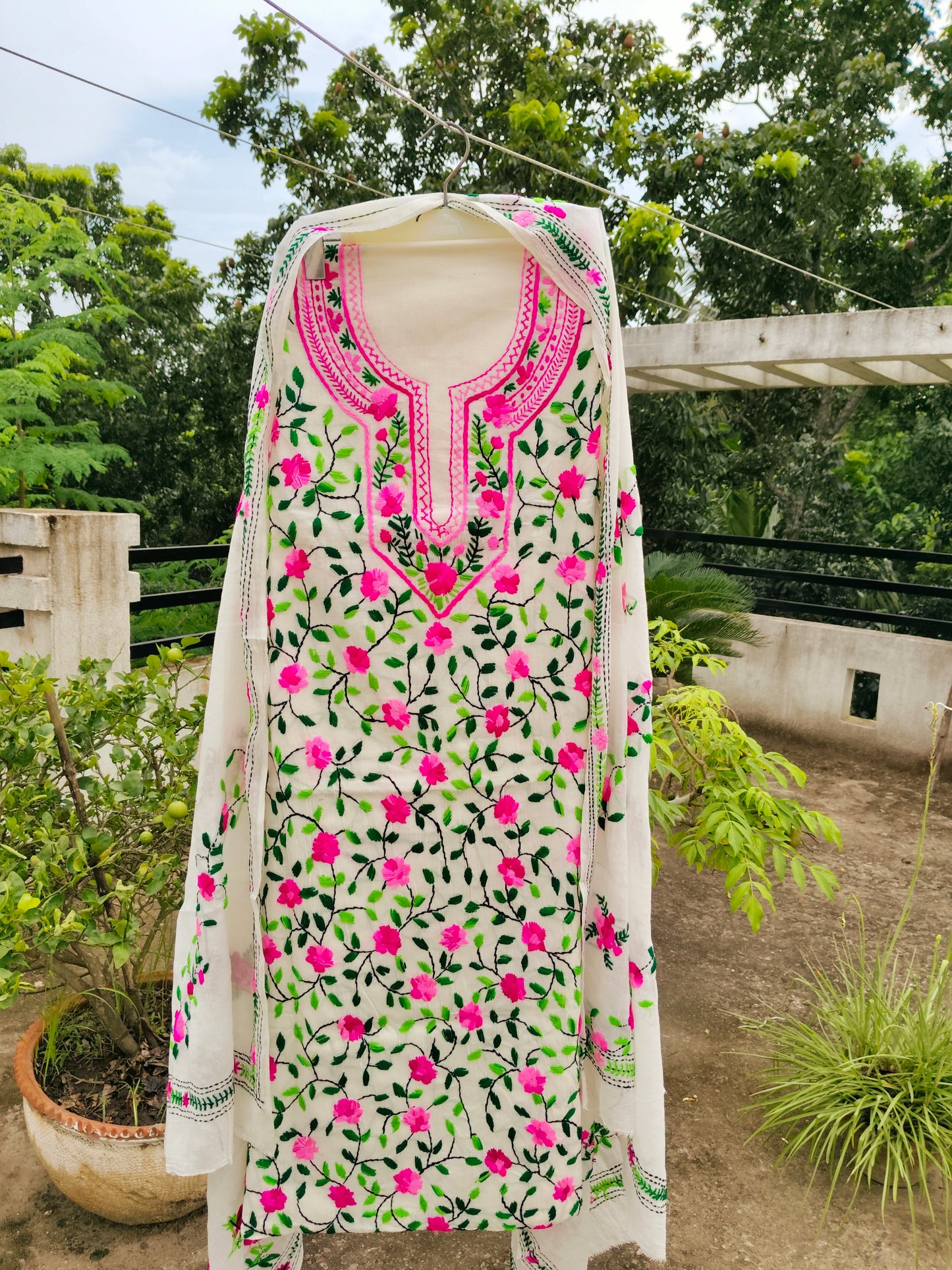 Chikonwala's Exclusive Hand Embroidered Fulkari Dress