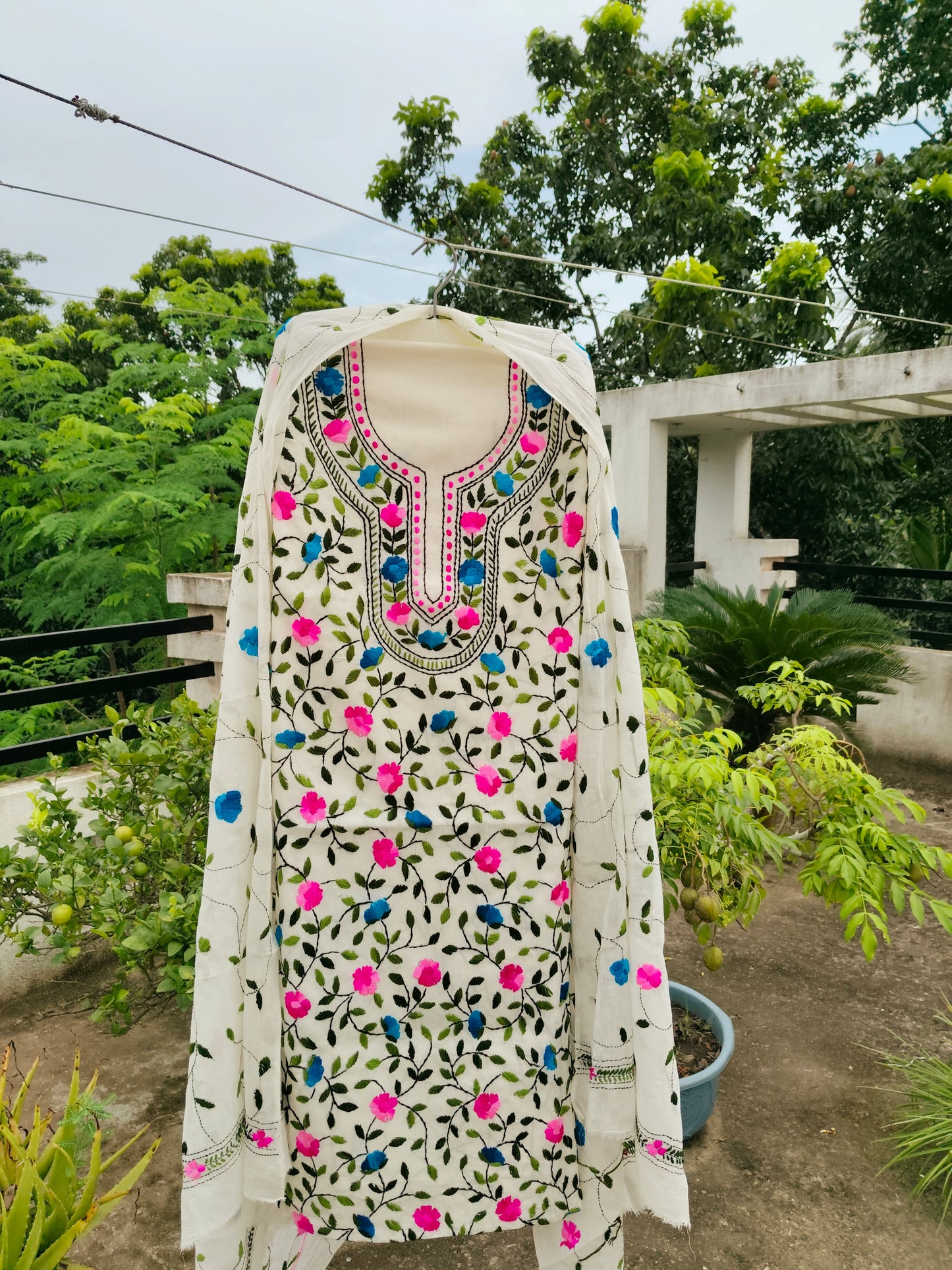 Chikonwala's Exclusive Hand Embroidered Fulkari Dress