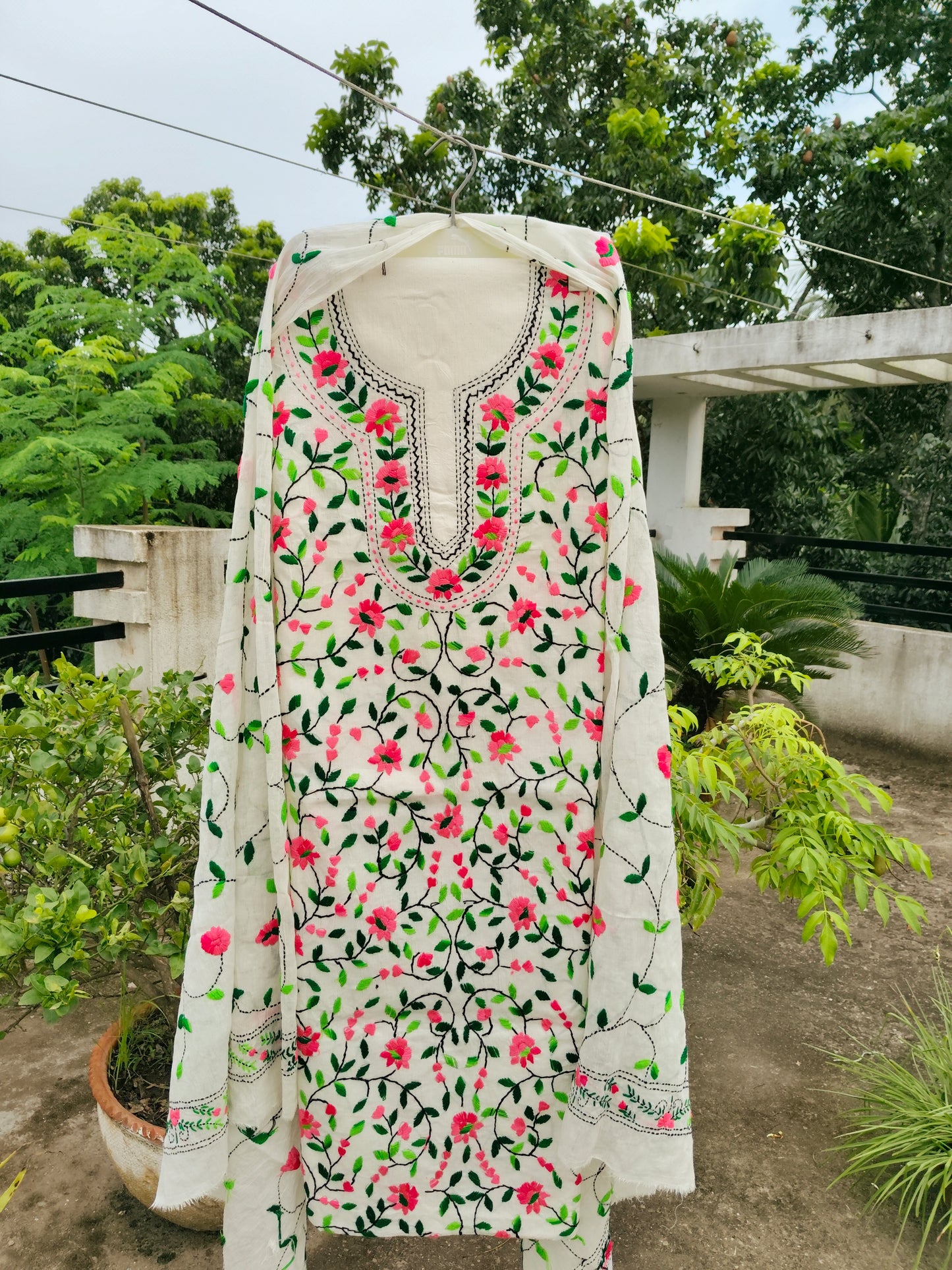 Chikonwala's Exclusive Hand Embroidered Fulkari Dress
